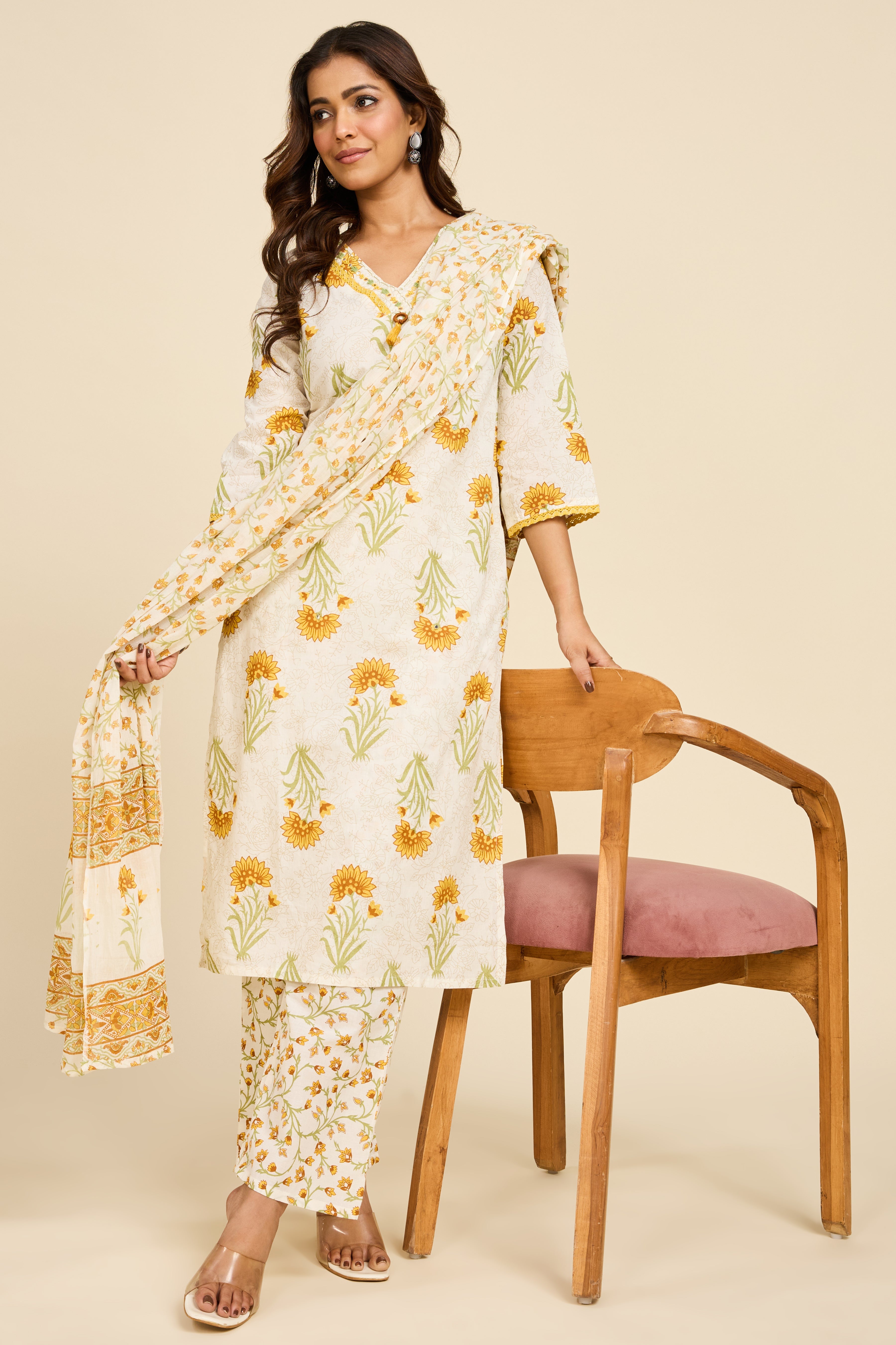 Alaya Select Floral Cotton Kurta Set