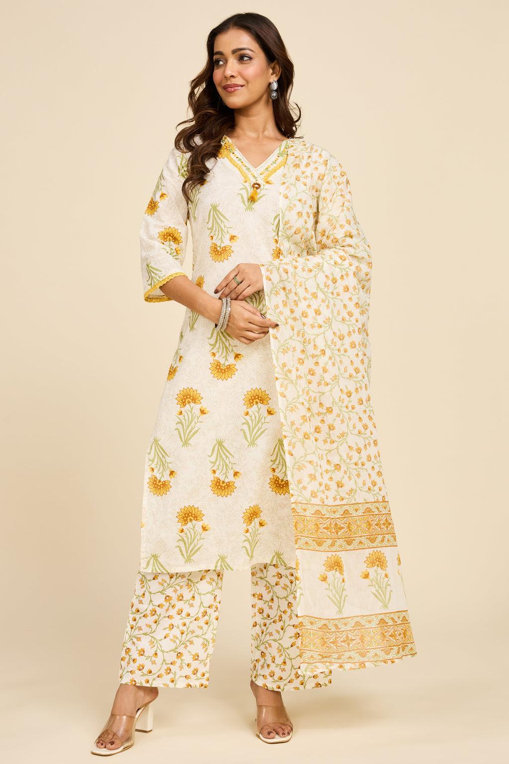 Floral Cotton Kurta Set