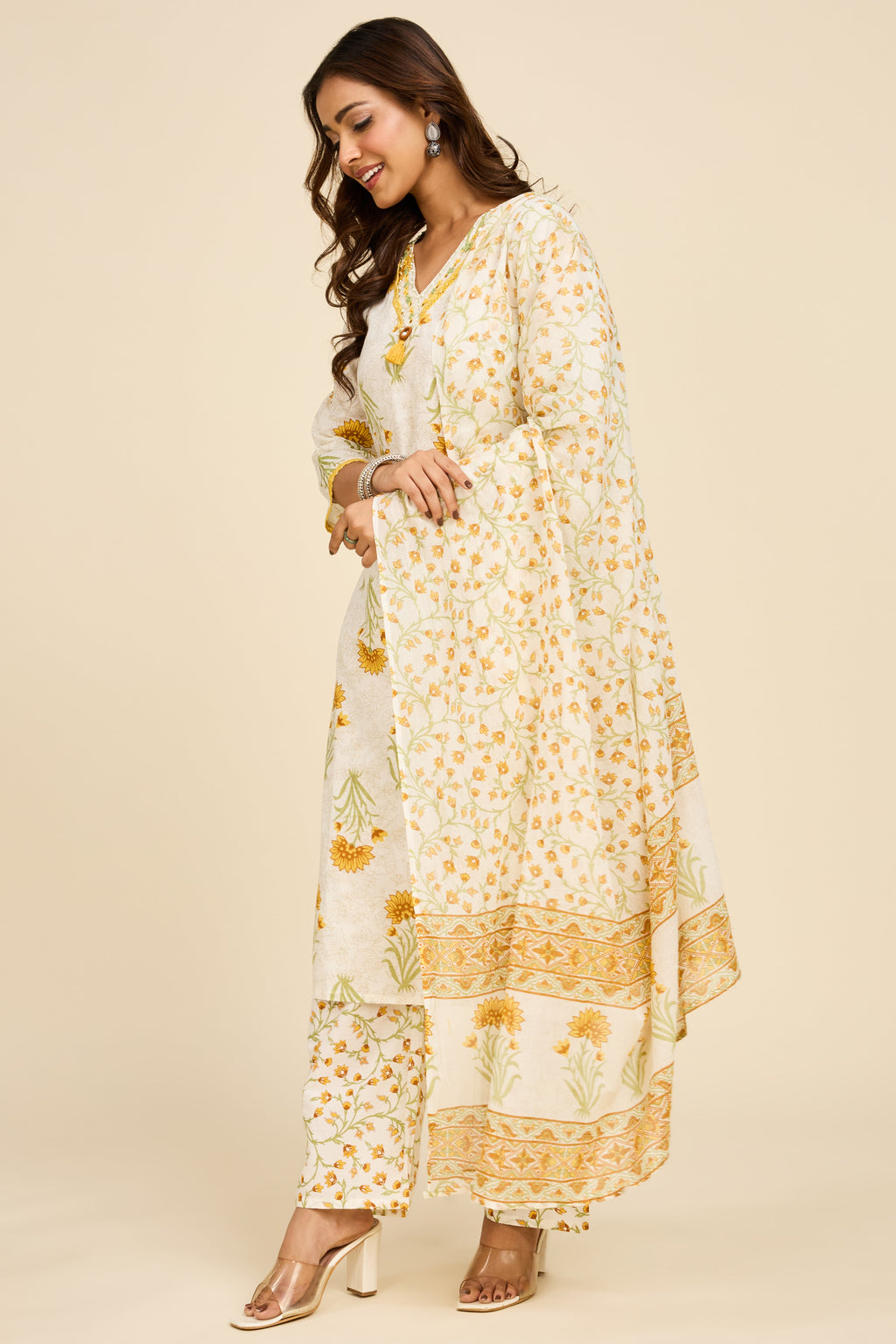 Floral Cotton Kurta Set