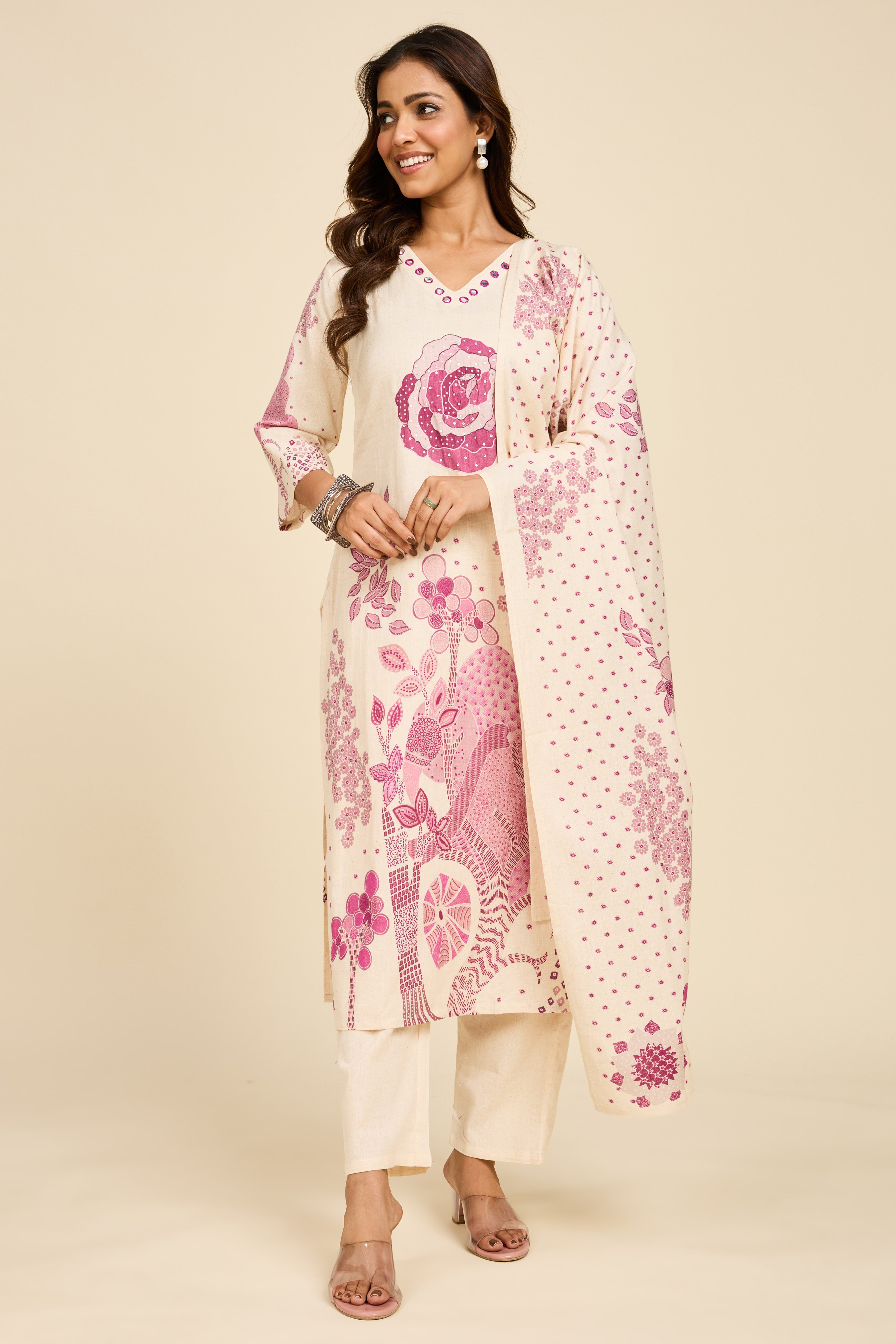 Alaya Select Ivory Statement Kurta Set