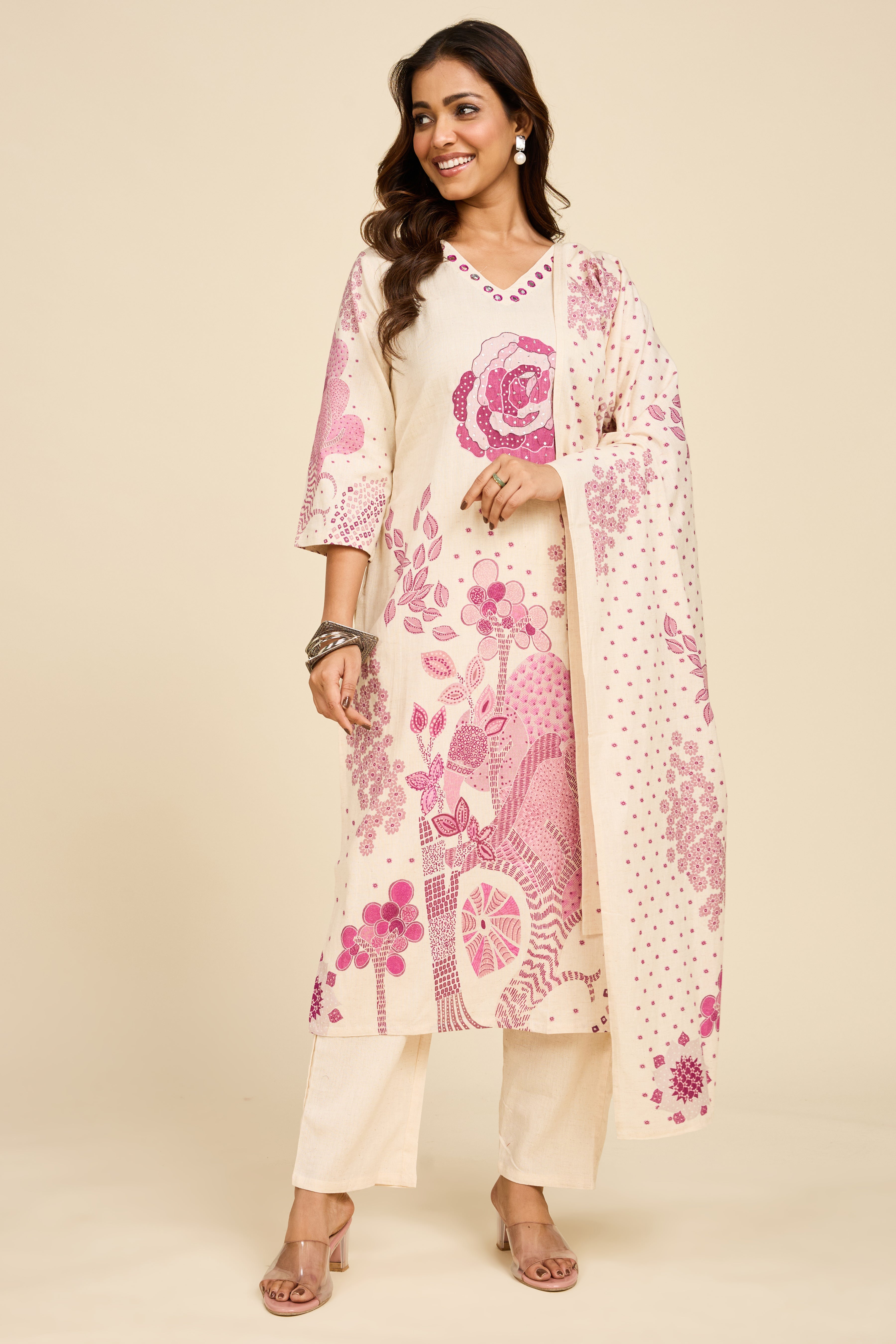 Alaya Select Ivory Statement Kurta Set