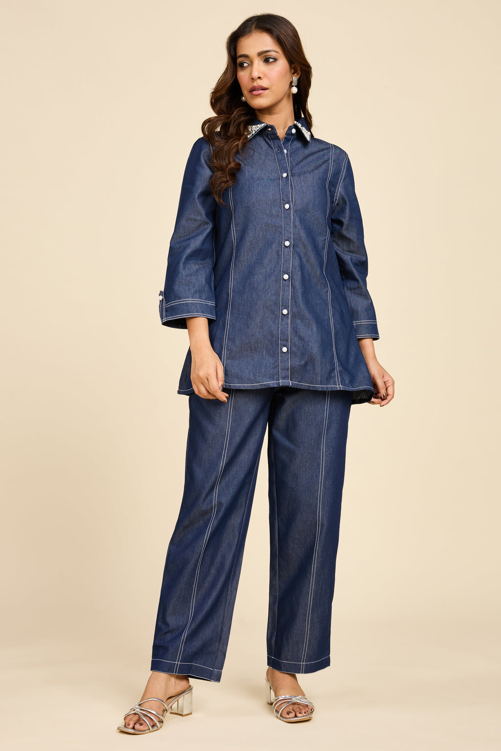Navy Denim Co-ord Set