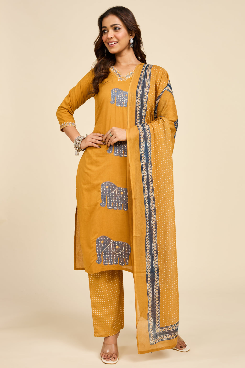 Caravan Embroidered Kurta Set