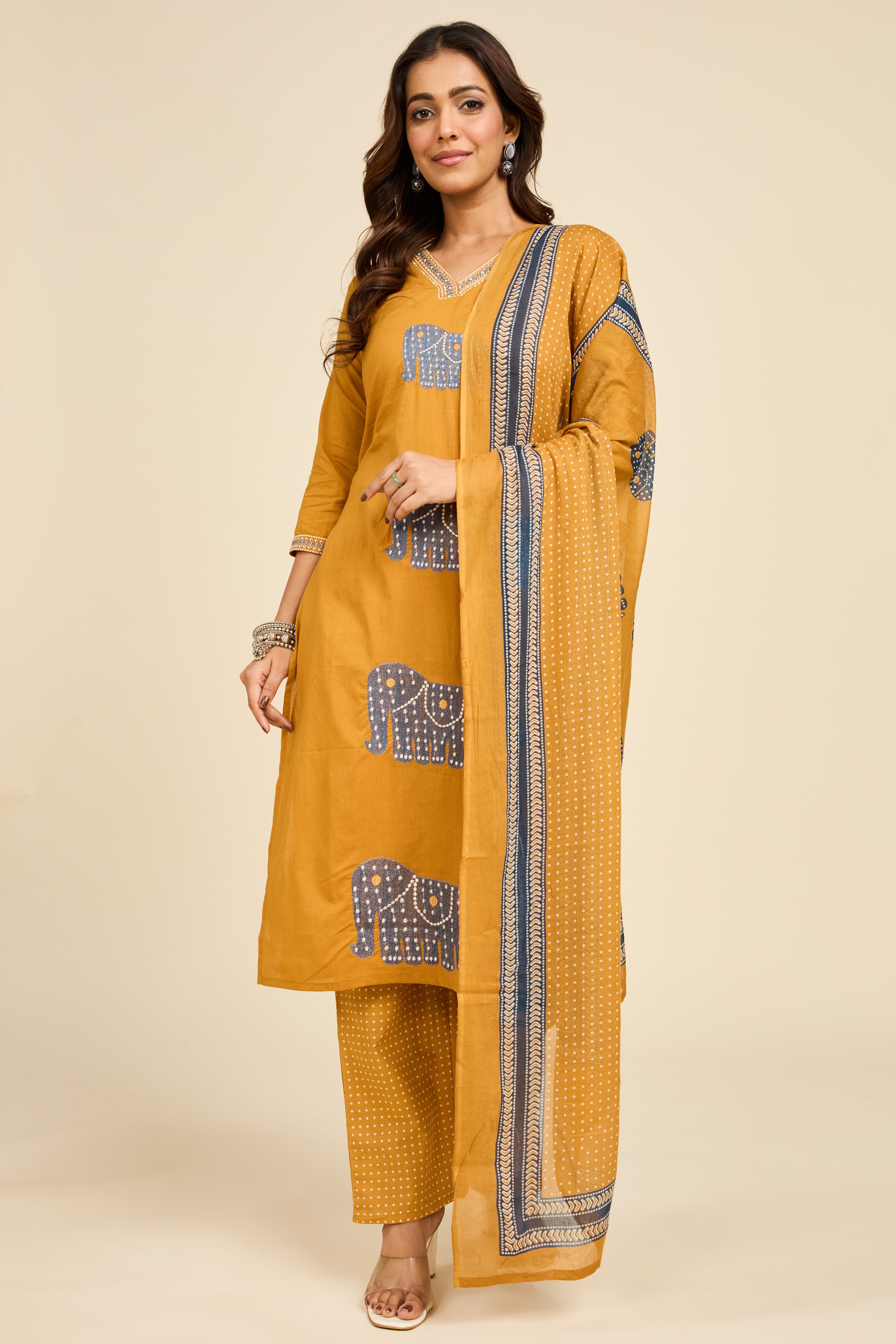 Alaya Select Caravan Embroidered Kurta Set