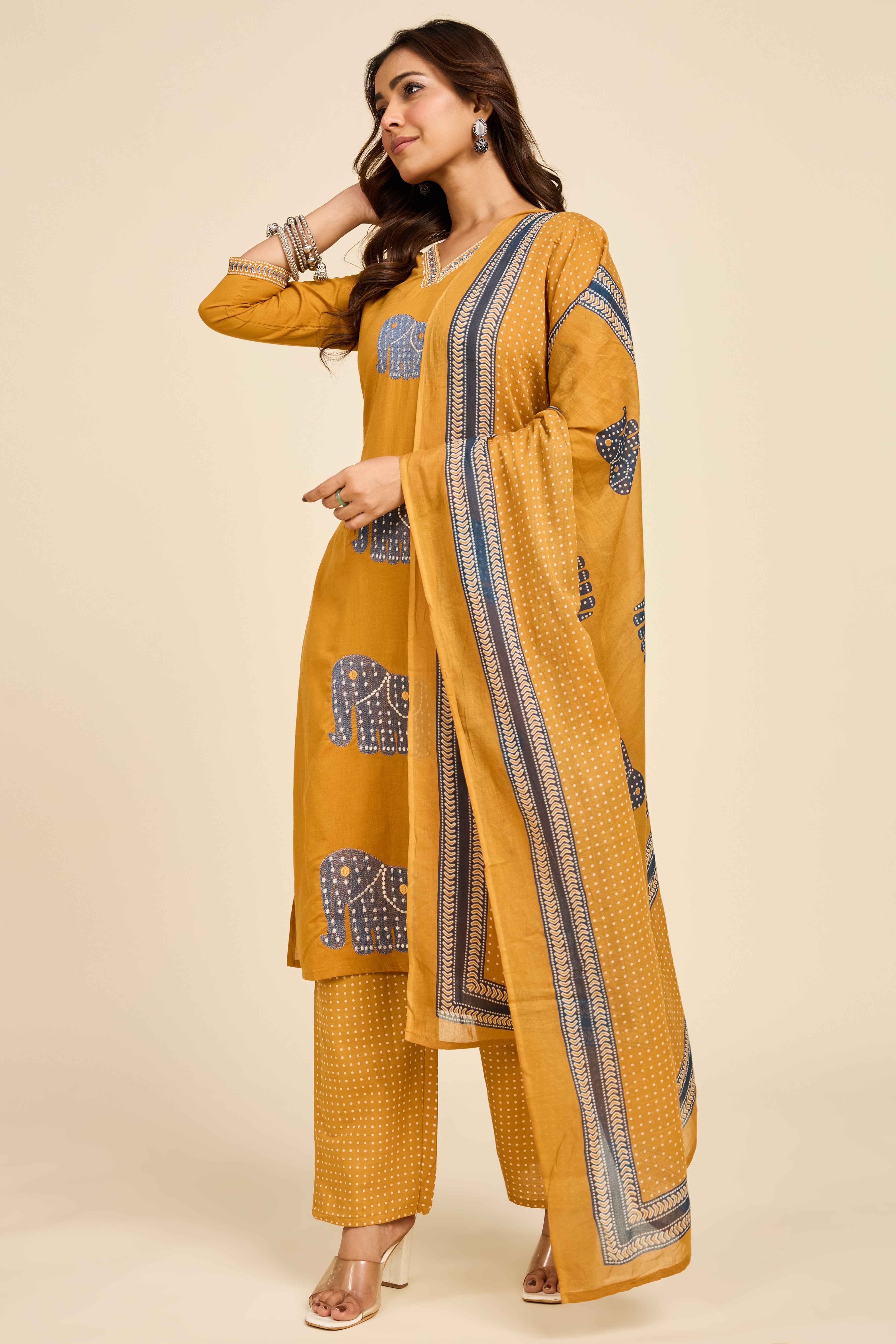 Alaya Select Caravan Embroidered Kurta Set