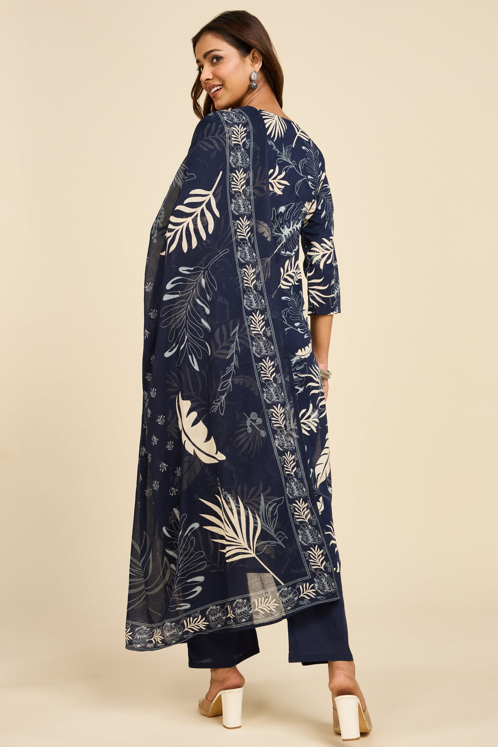 Navy Fern Kurta Set