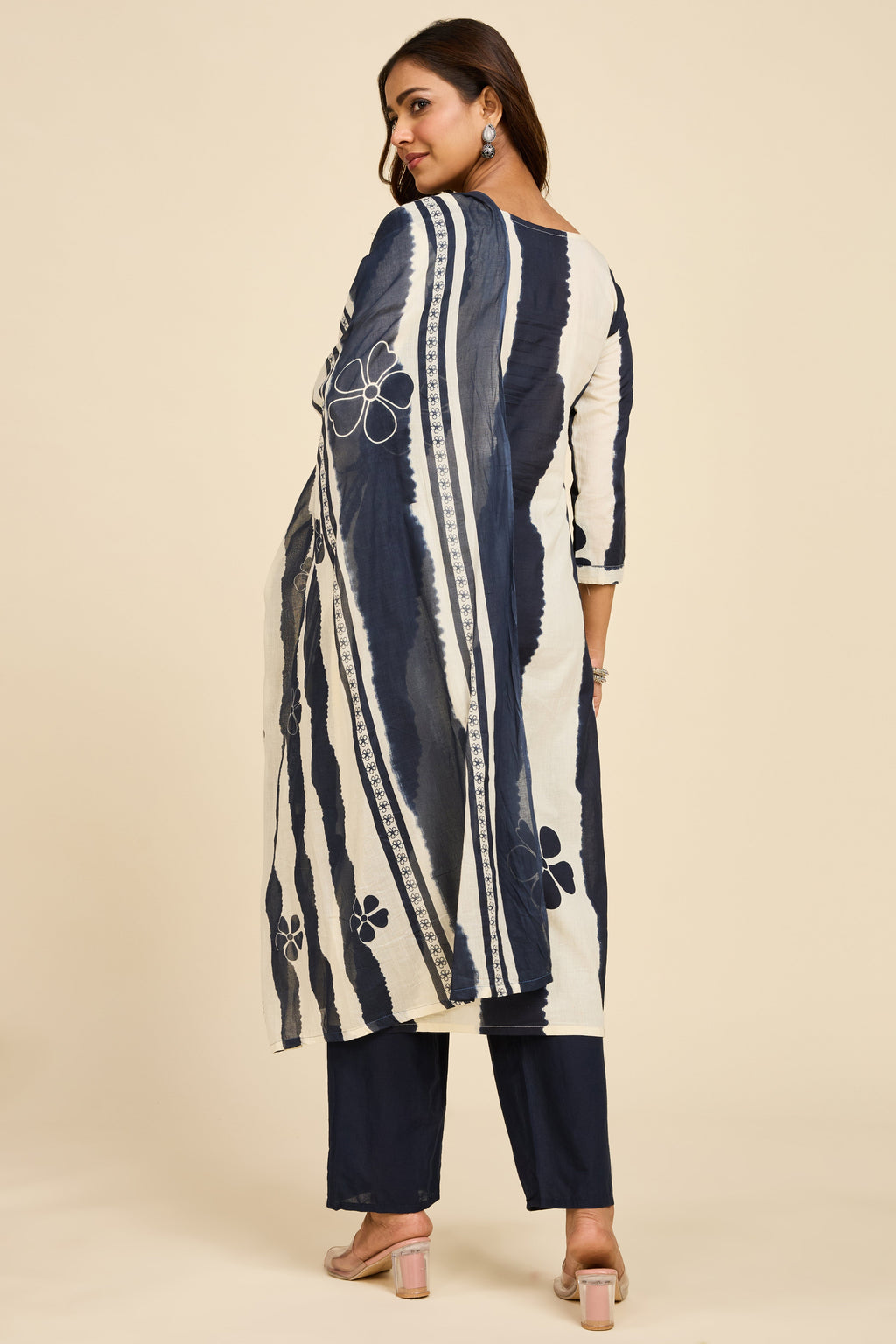 Indigo Stripe Cotton Kurta Set