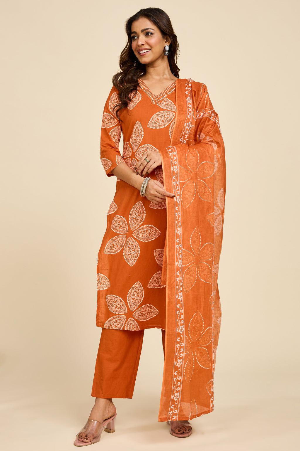 Cinnamon Cotton Kurta Set