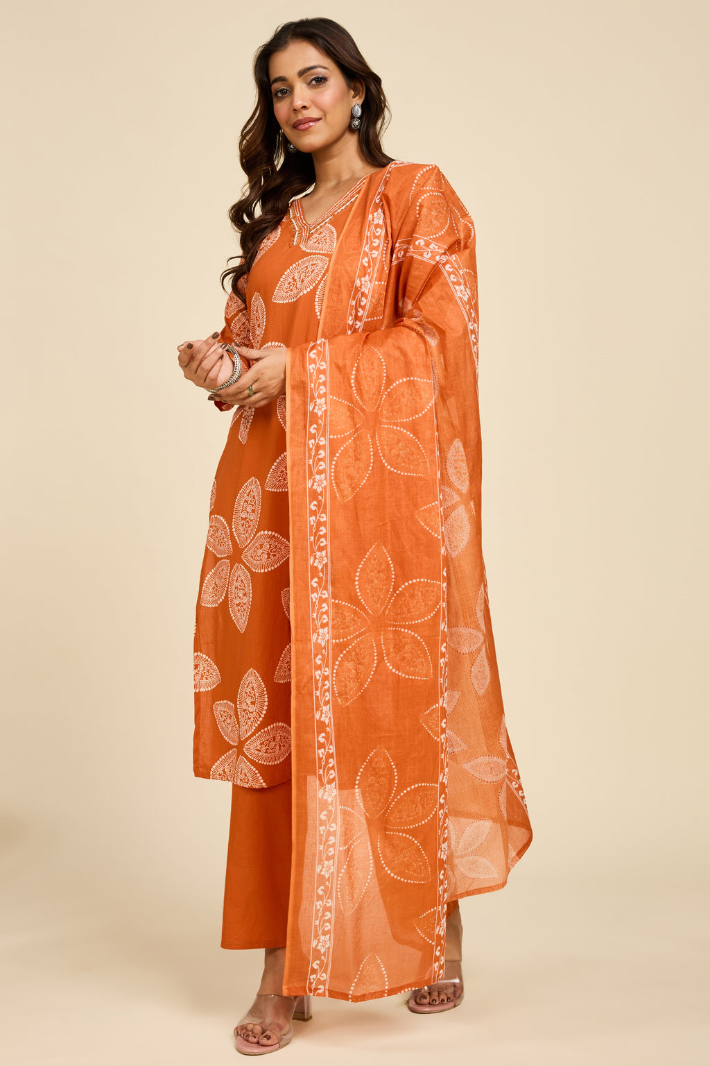 Cinnamon Cotton Kurta Set