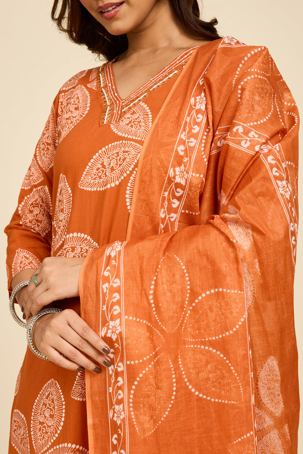 Cinnamon Cotton Kurta Set