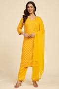 Haldi Leheriya Kurta Set