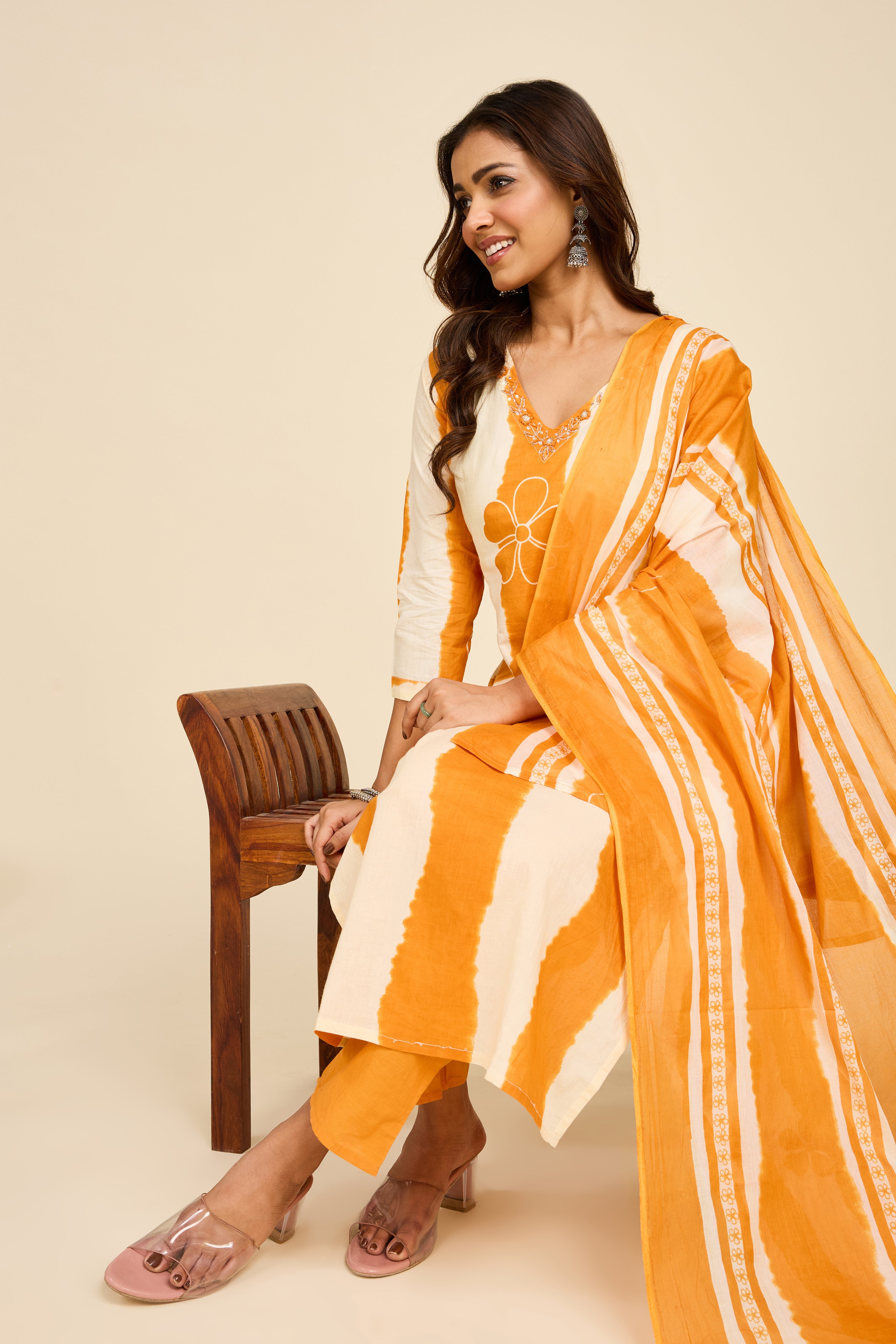 Alaya Select Amber Stripe Kurta Set