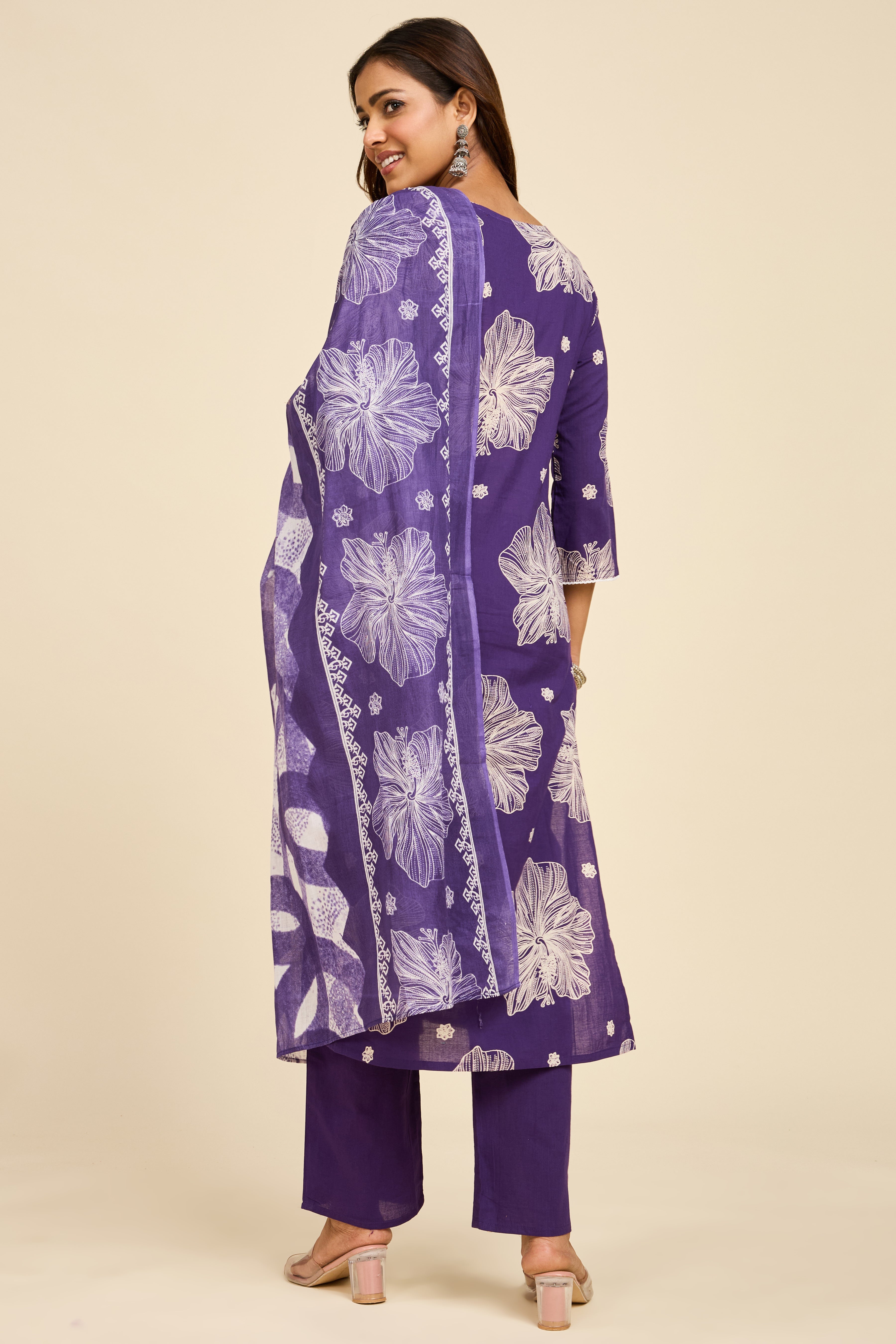 Violet Bloom Kurta Set