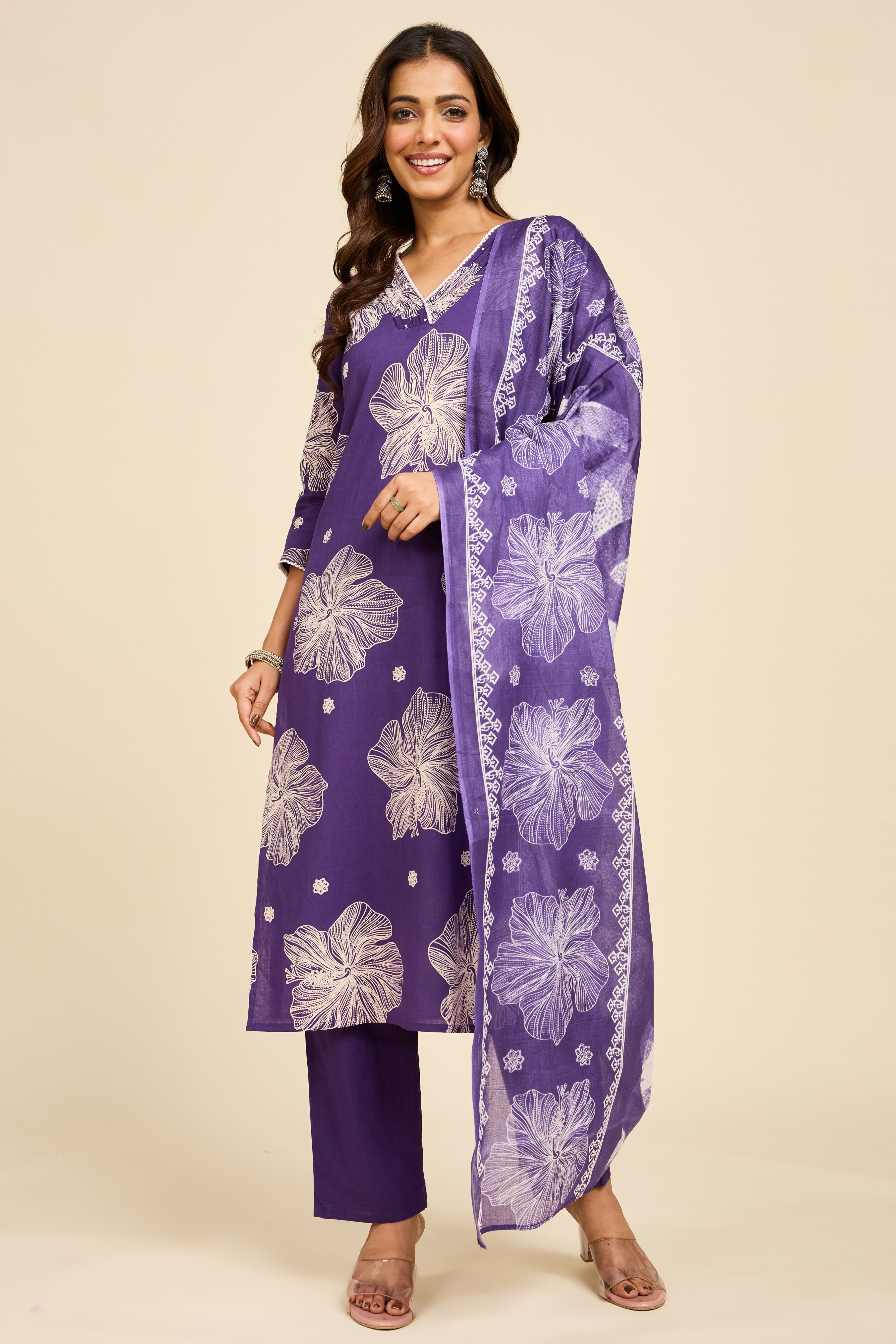 Violet Bloom Kurta Set