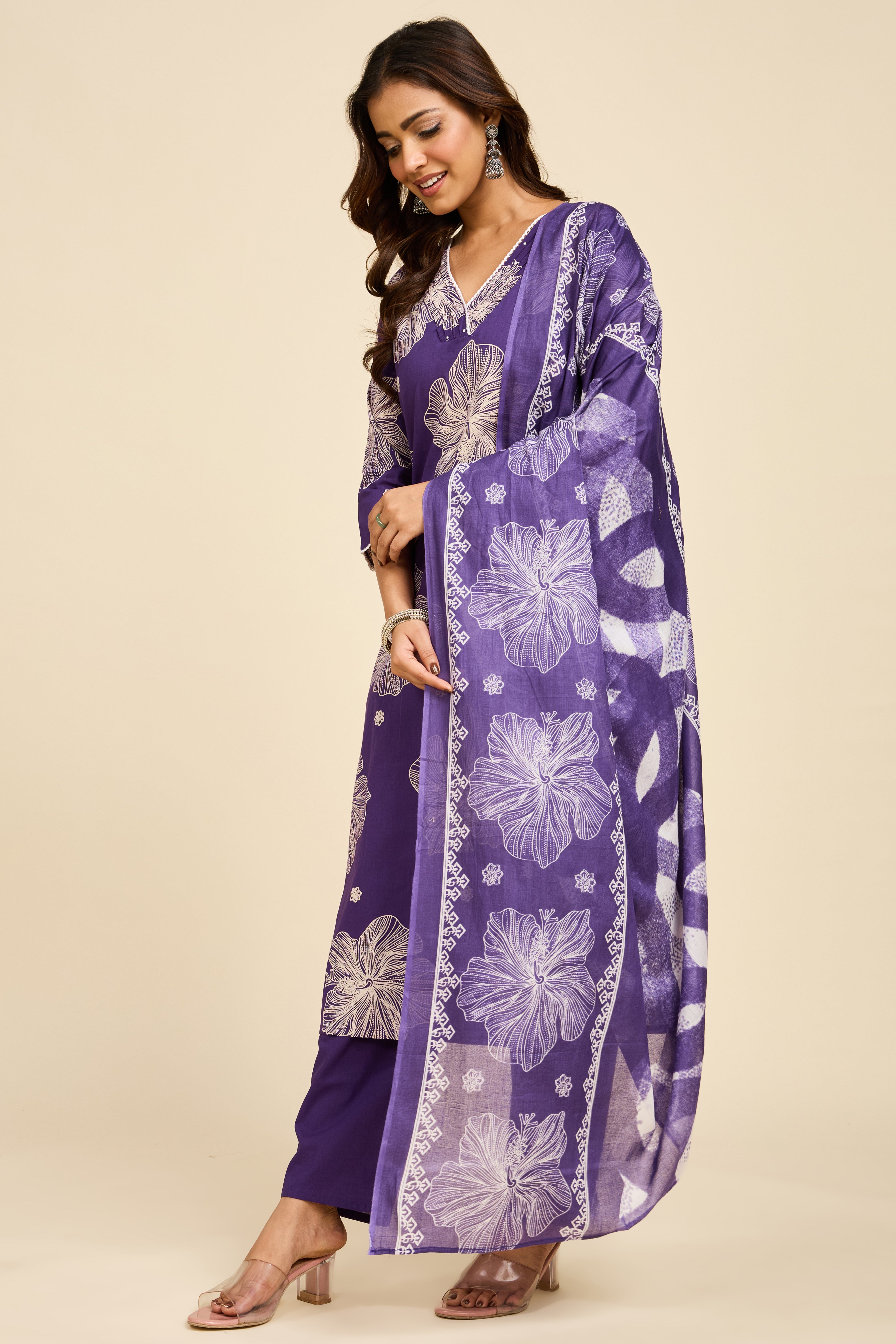Violet Bloom Kurta Set