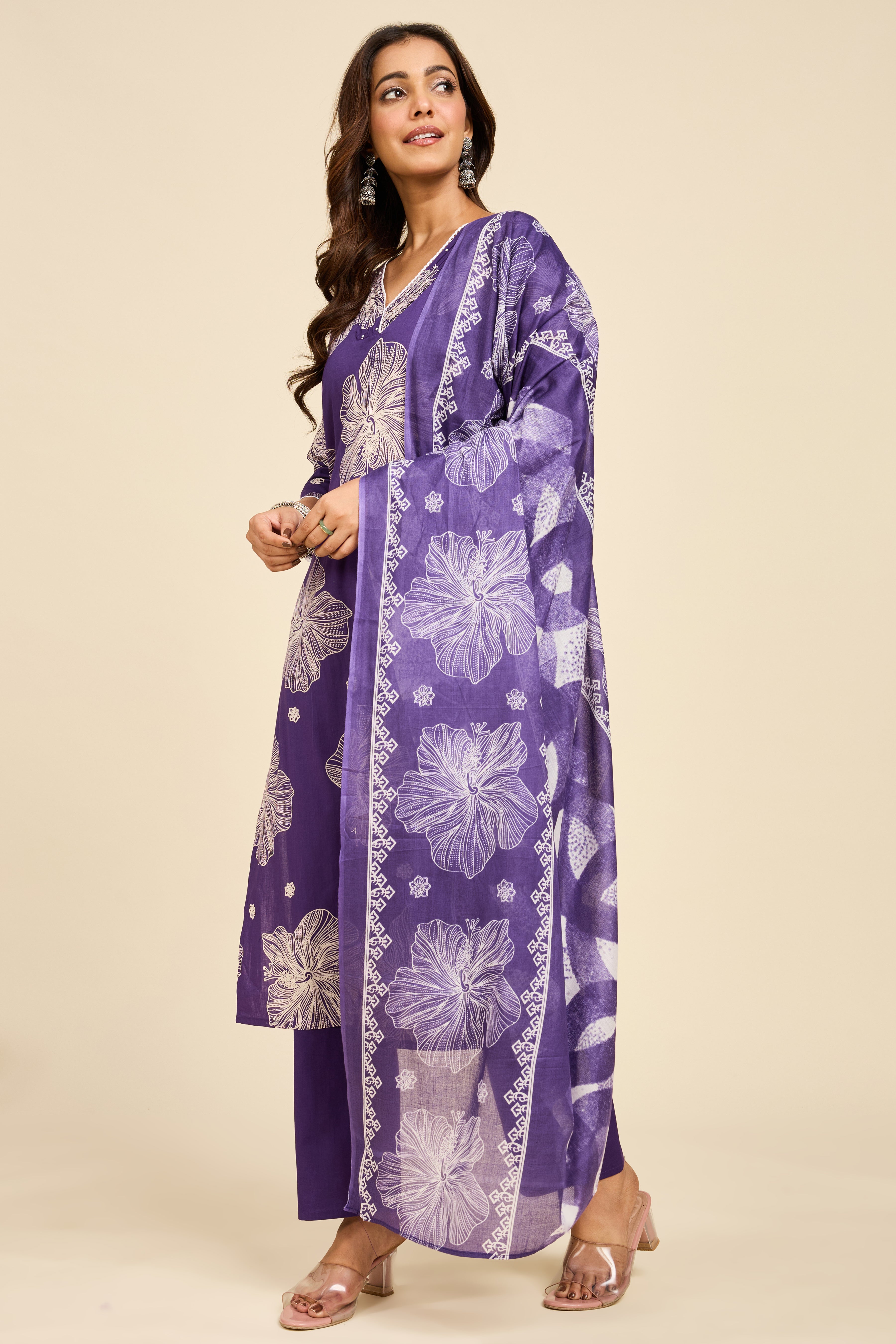 Violet Bloom Kurta Set