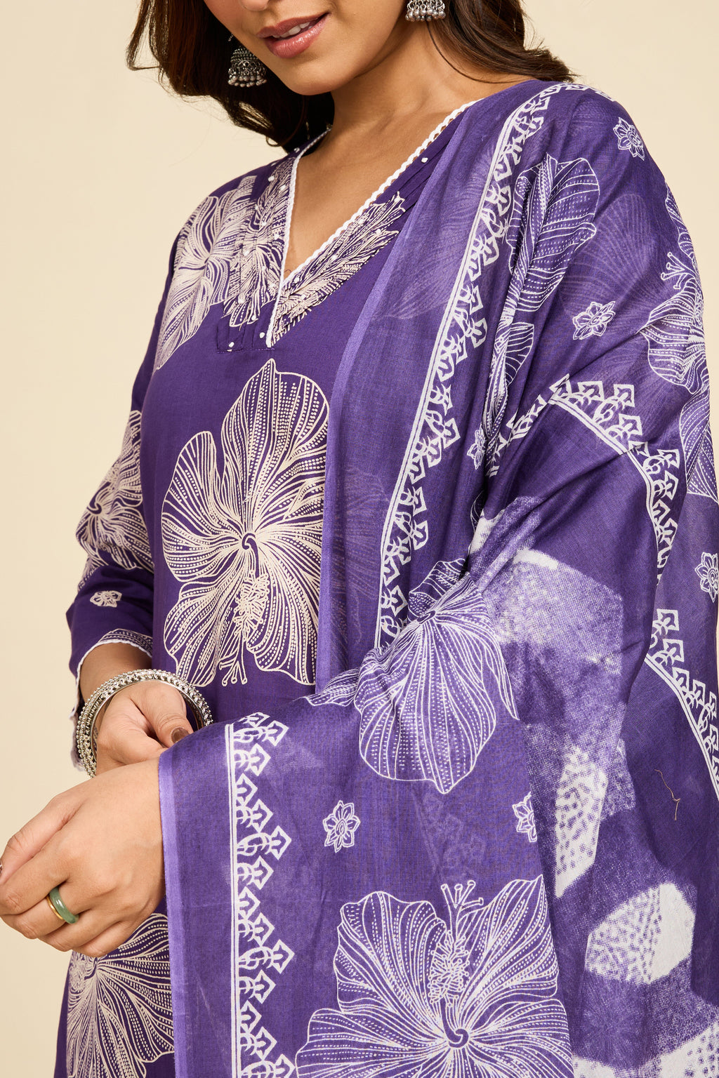 Violet Bloom Kurta Set