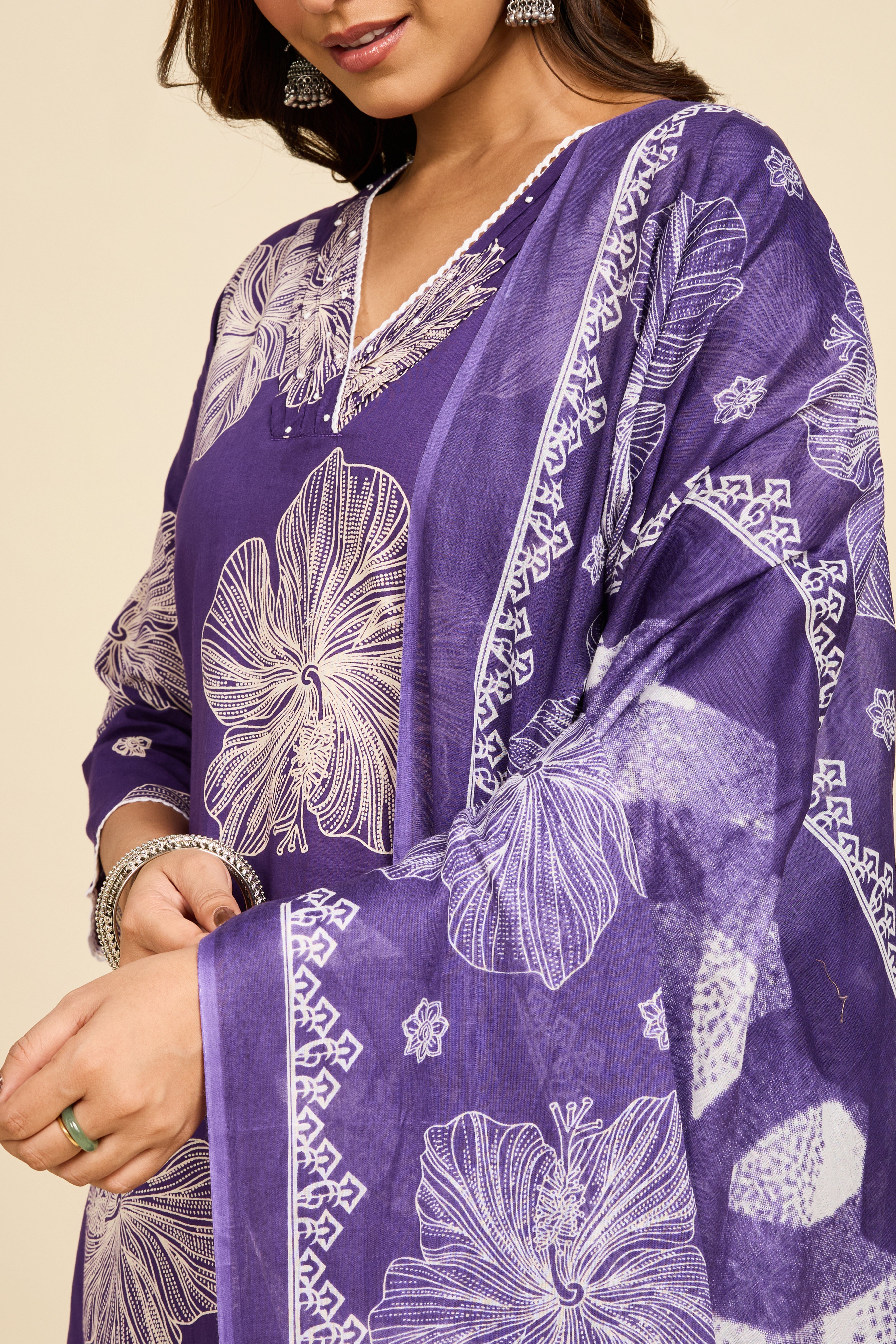 Violet Bloom Kurta Set