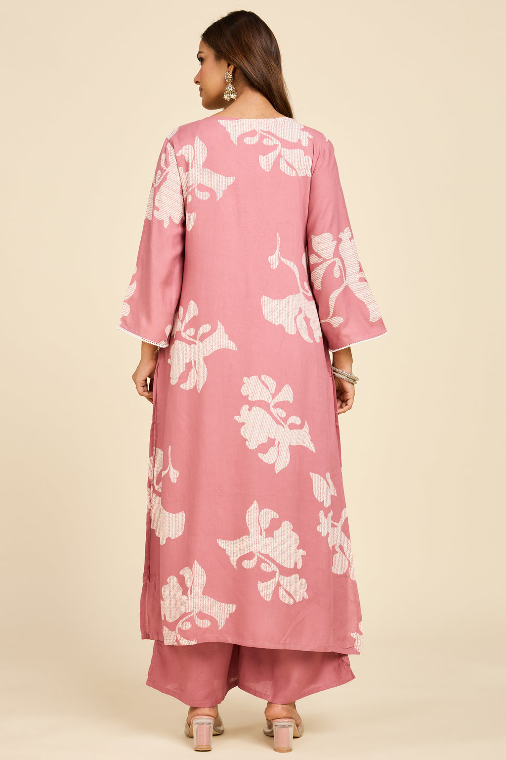 Mauve Botanical Cotton Kurta Set