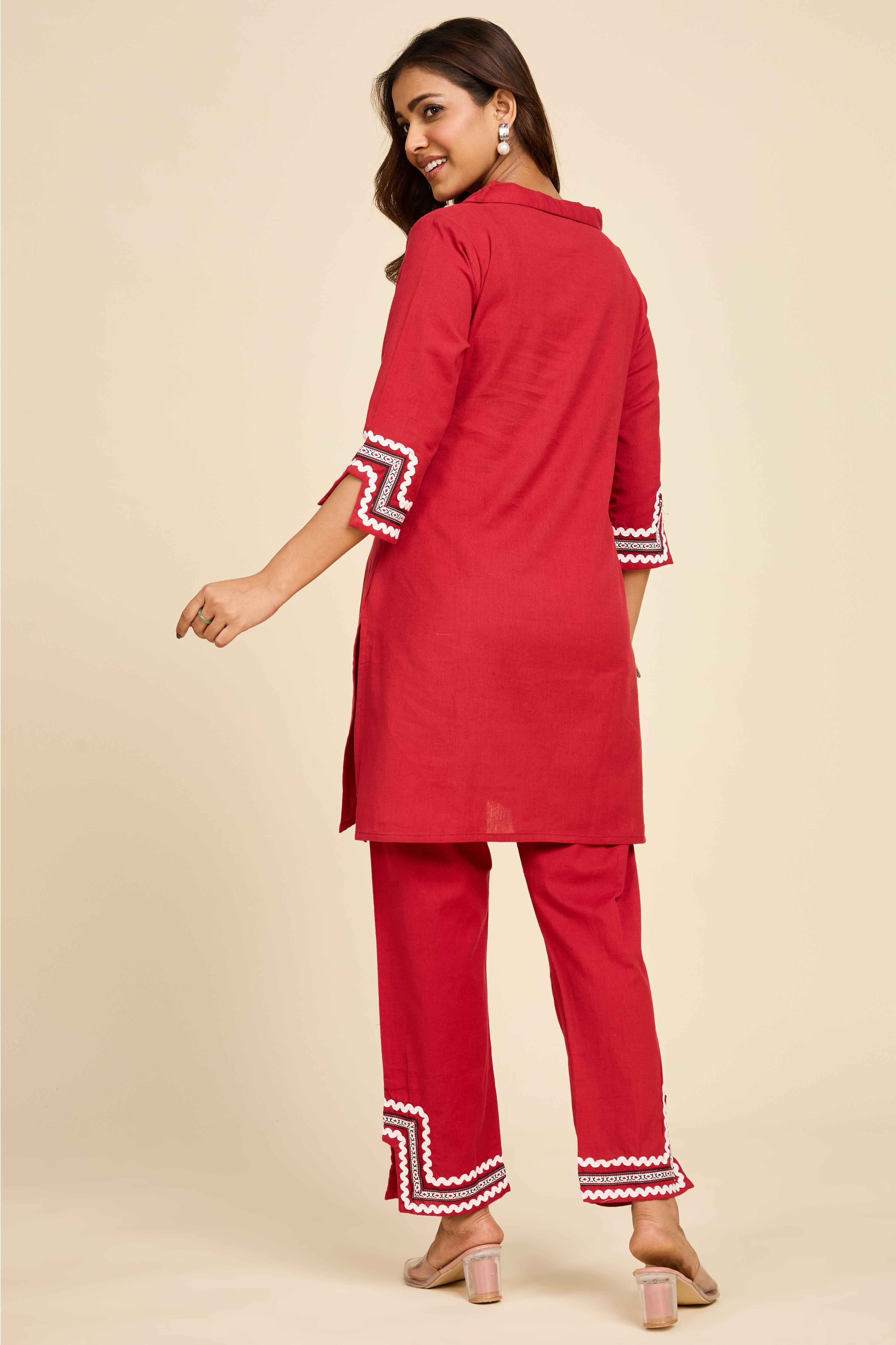 Red Noor Co-ord Set