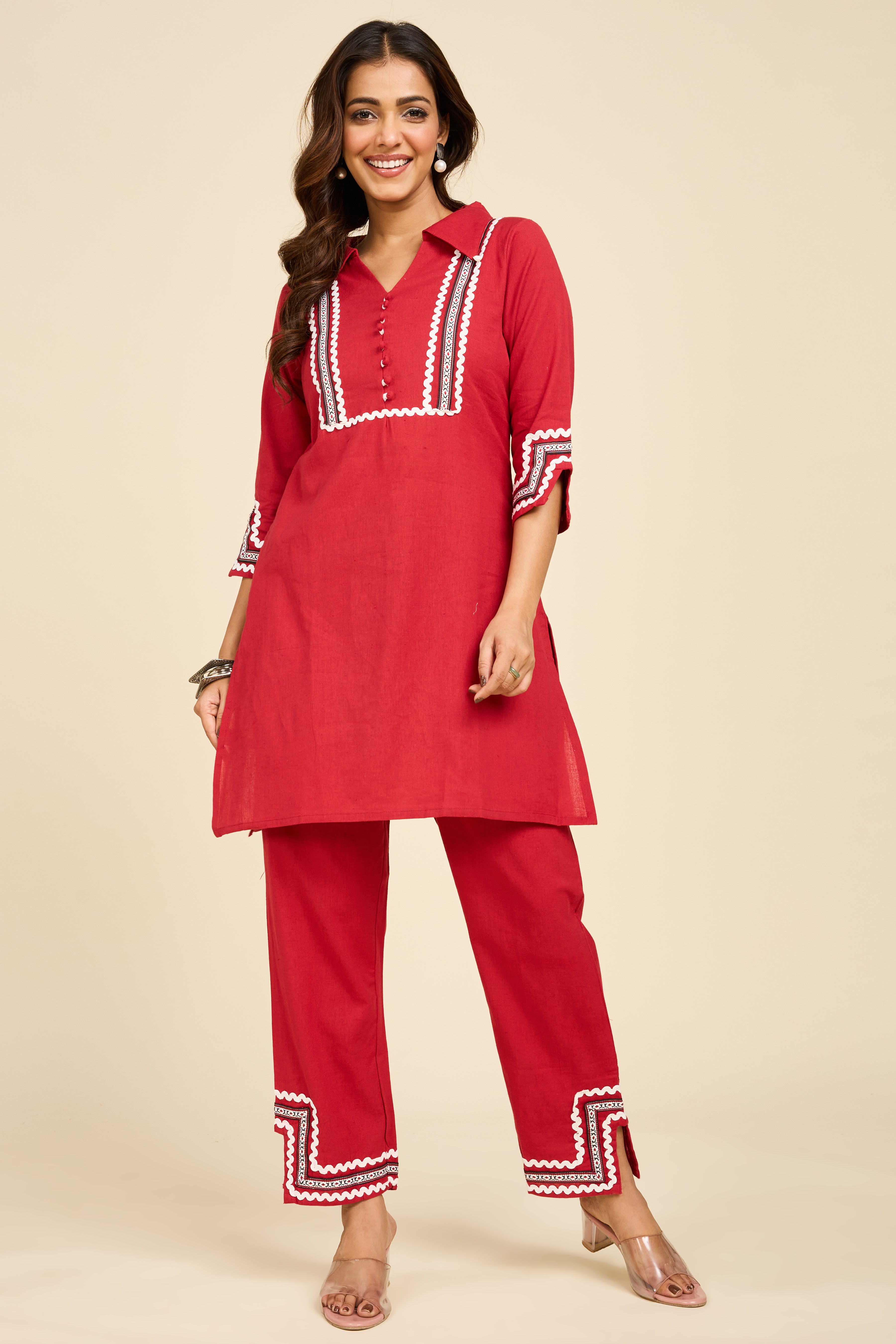 Red Noor Co-ord Set