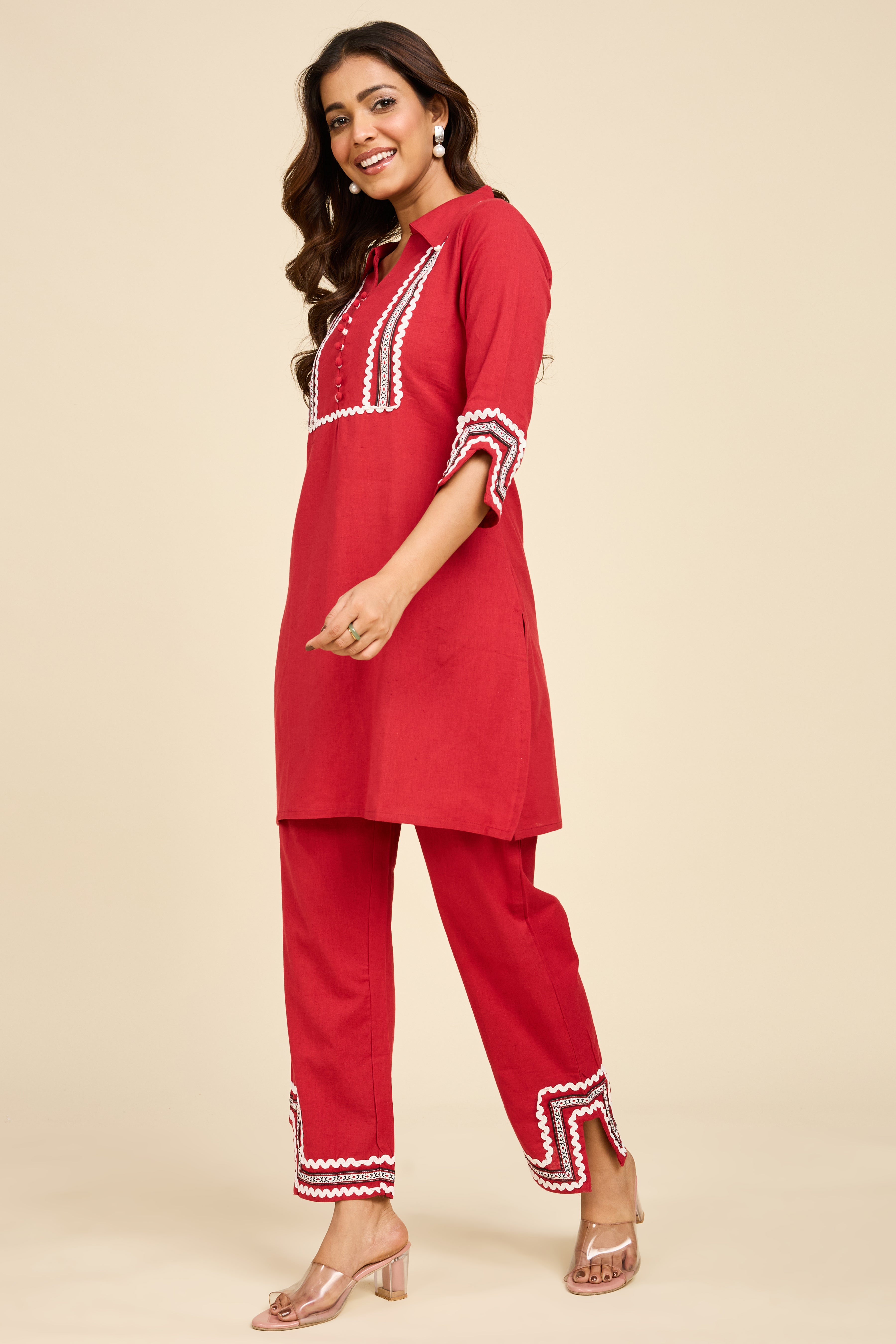 Red Noor Co-ord Set