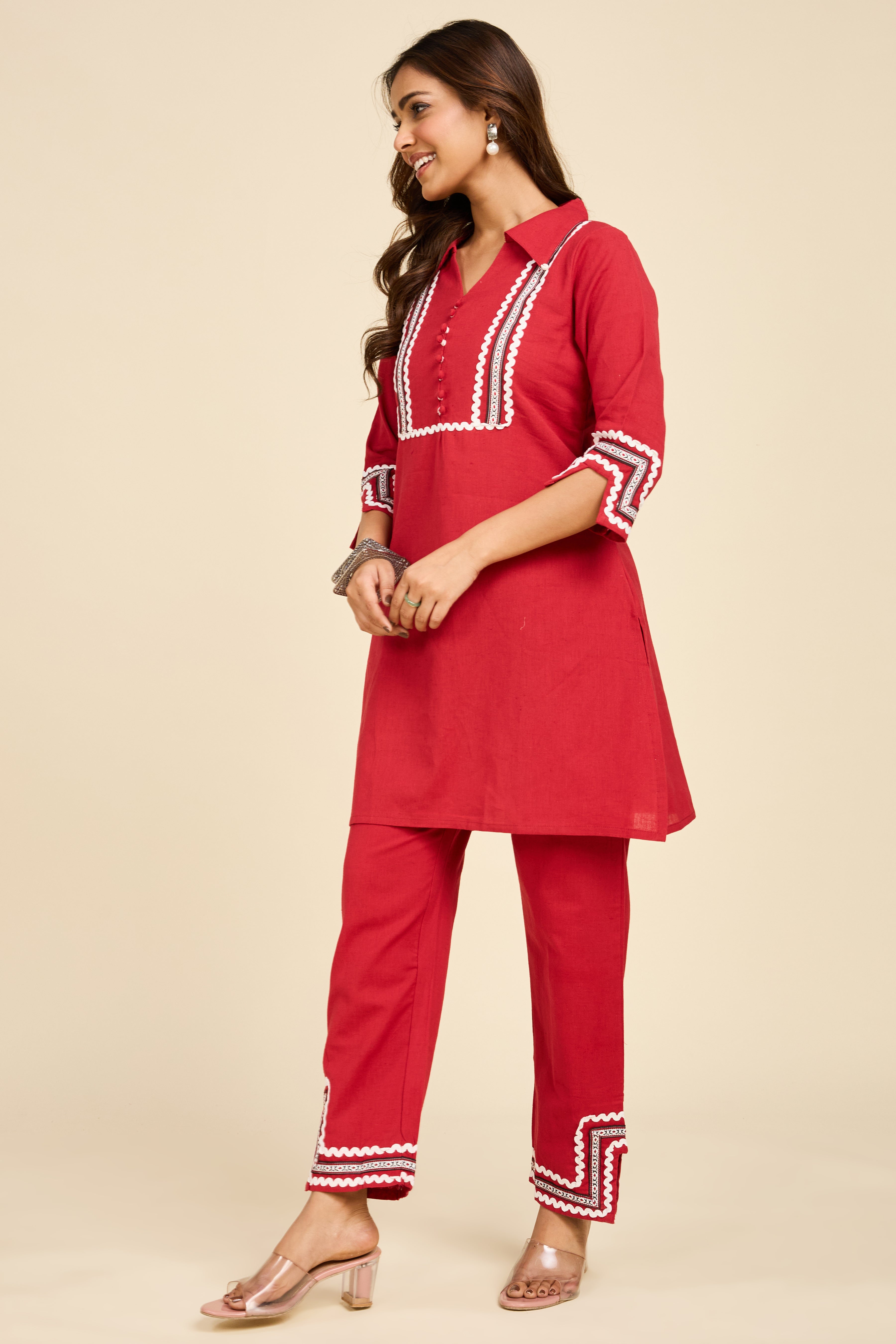 Red Noor Co-ord Set