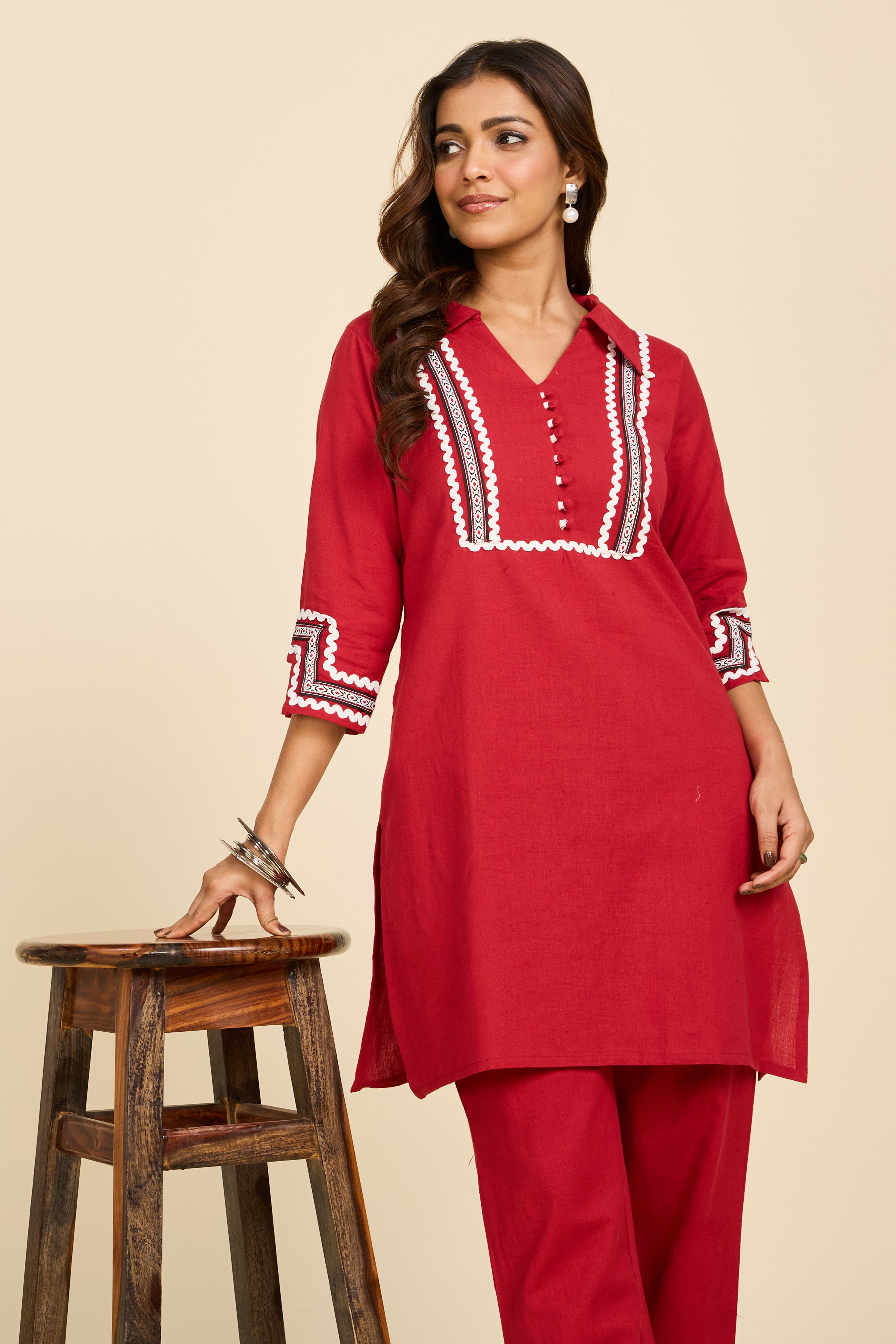 Red Noor Co-ord Set