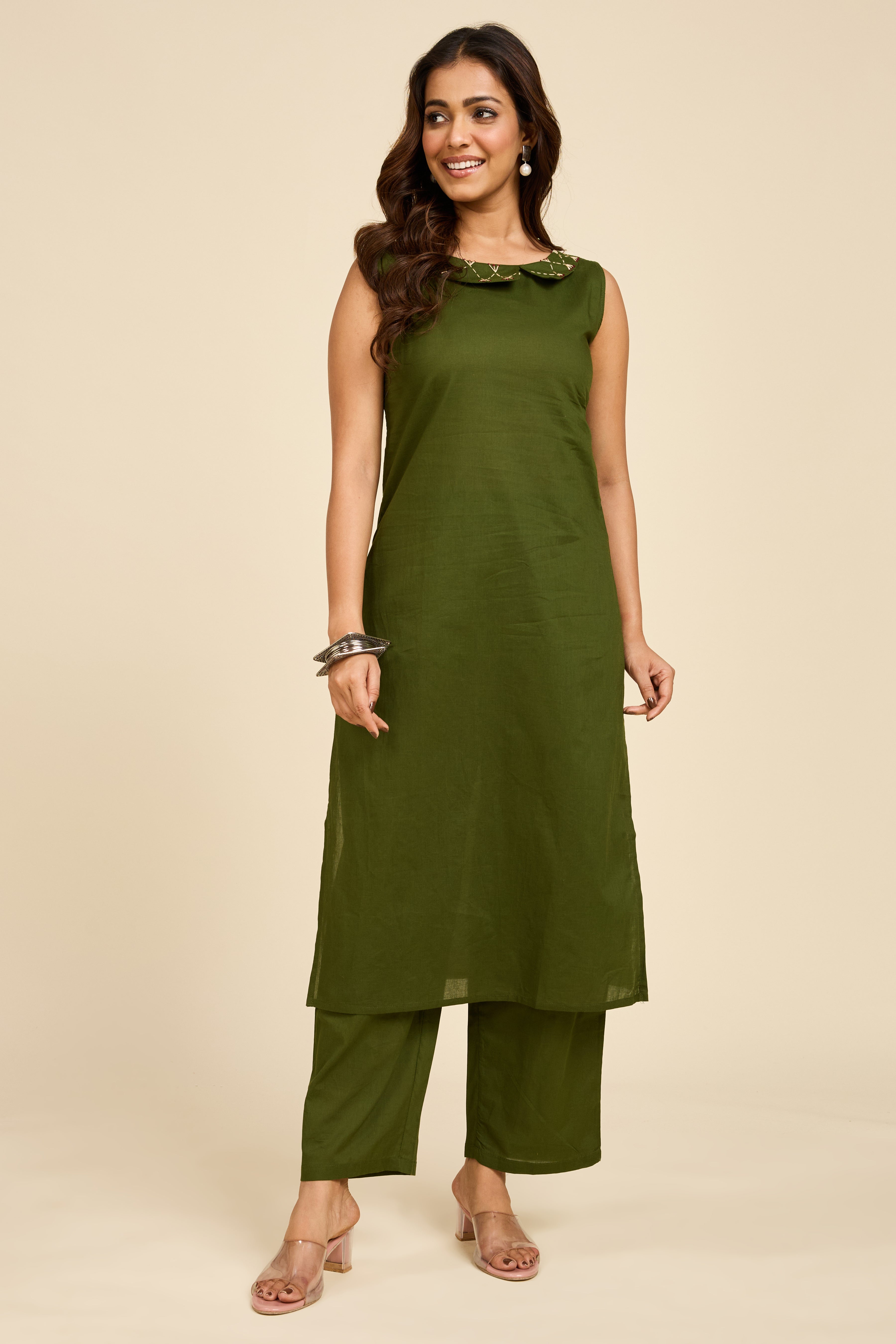 Alaya Select Green Panelled Co-ord Set