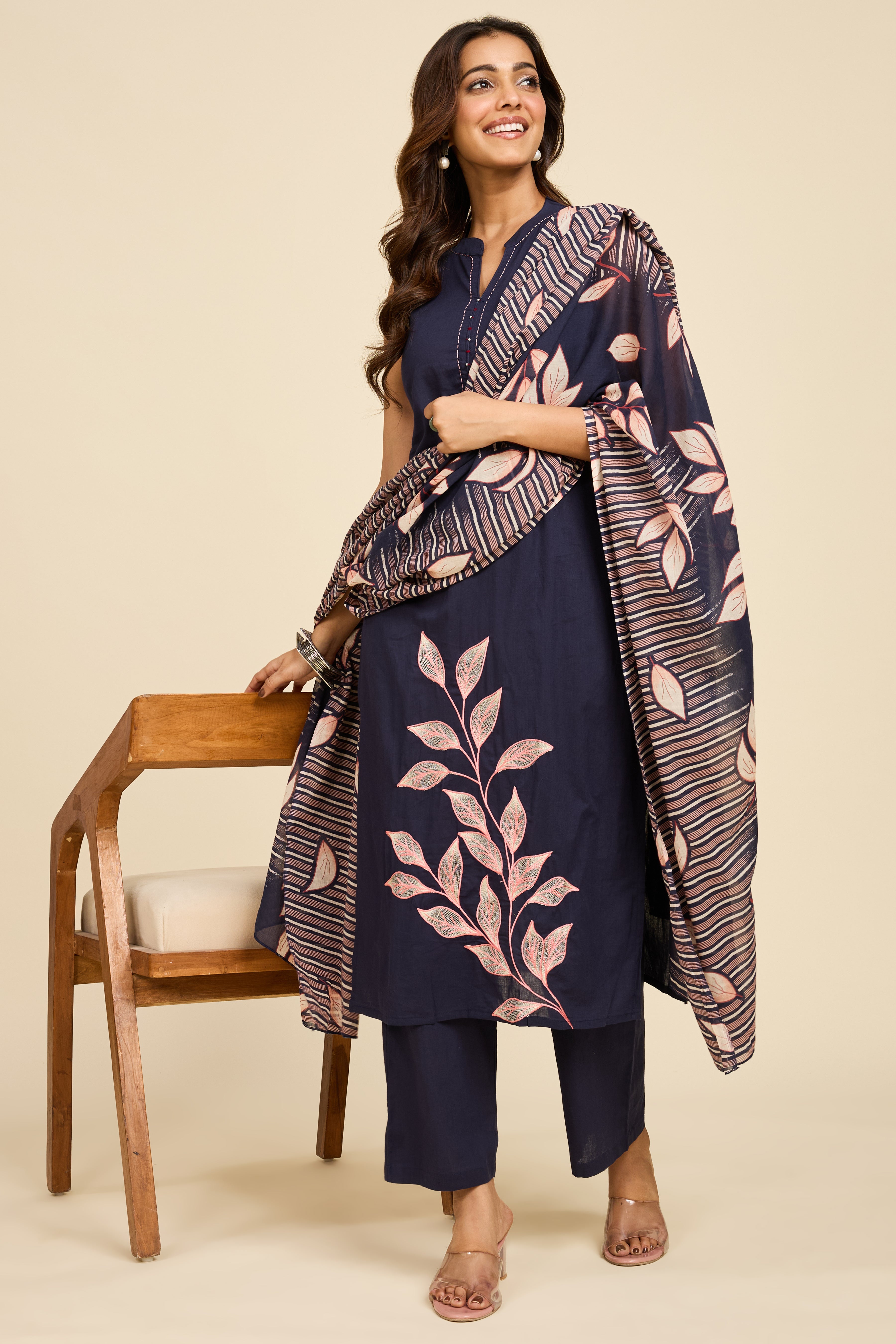 Alaya Select Indigo Embroidered Kurta Set
