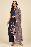 Indigo Embroidered Kurta Set