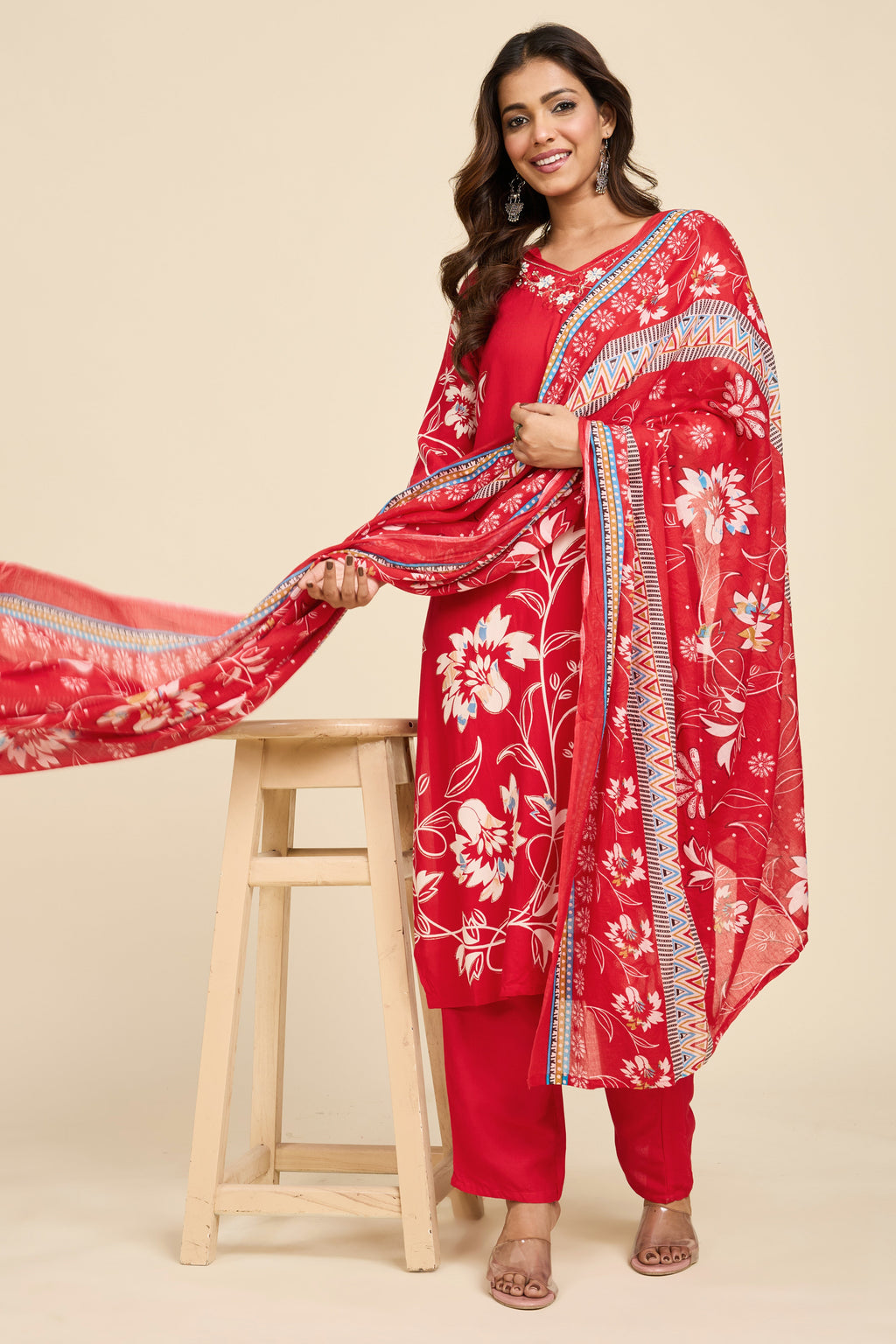 Scarlet Cotton Kurta Set