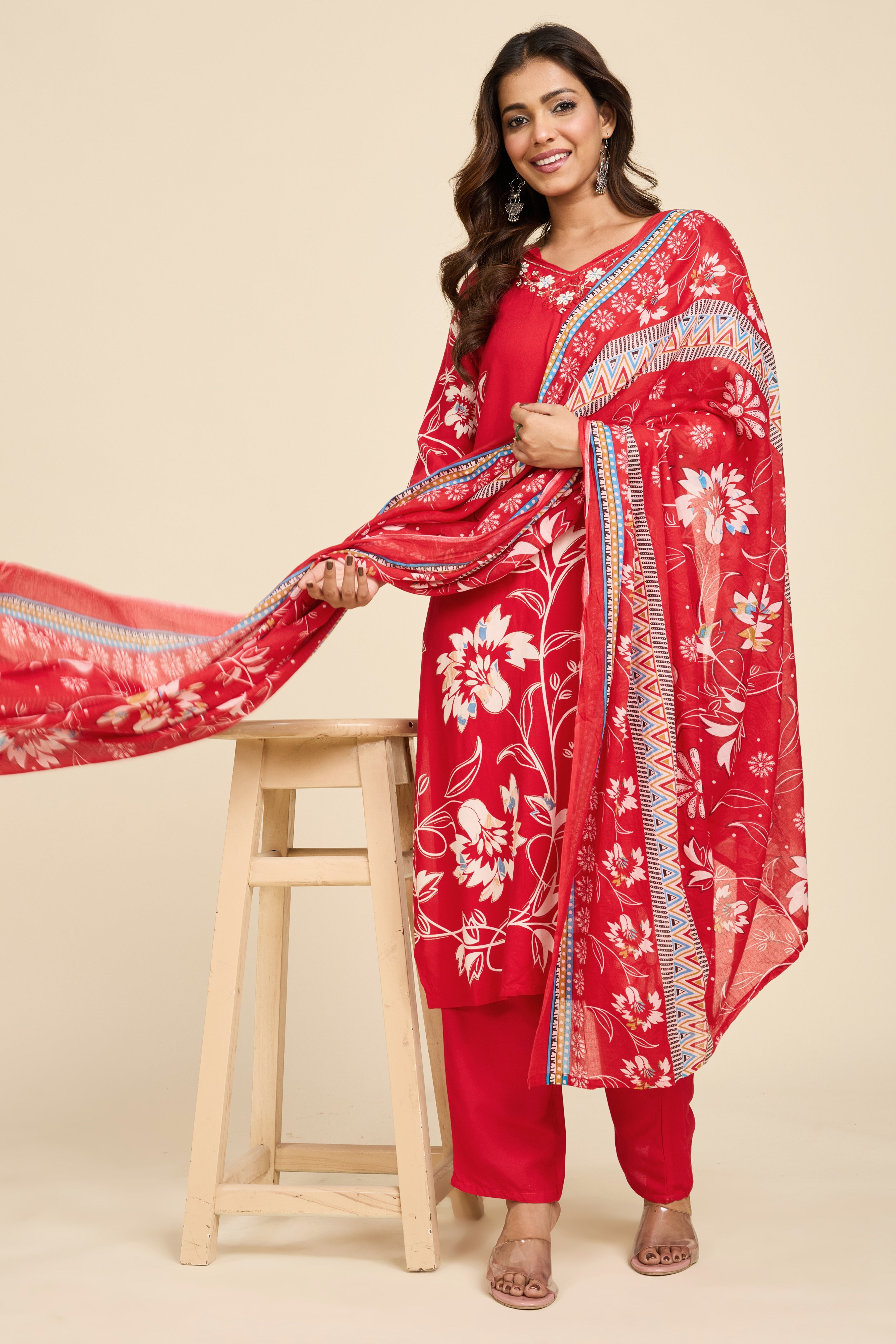 Scarlet Cotton Kurta Set