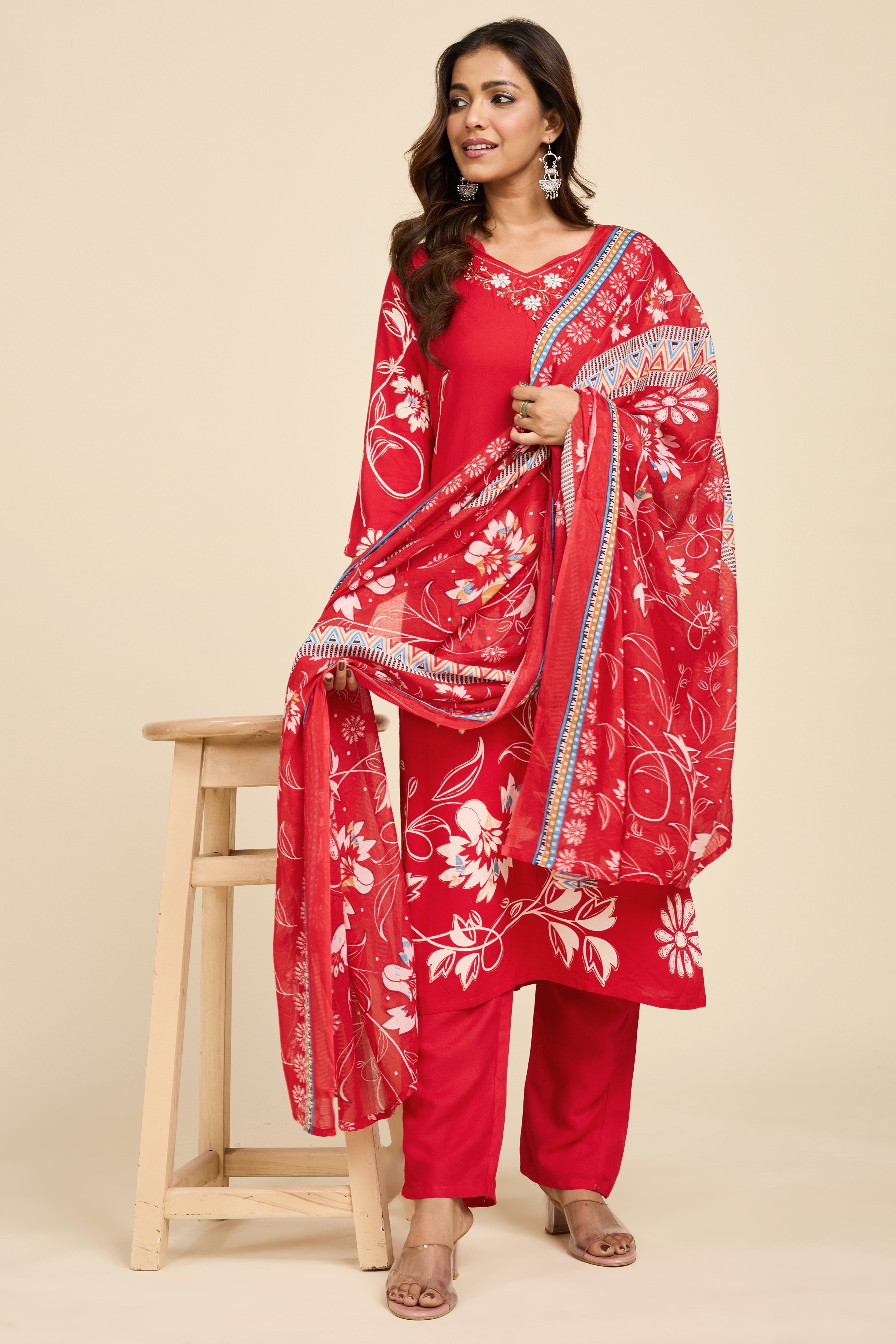 Scarlet Cotton Kurta Set