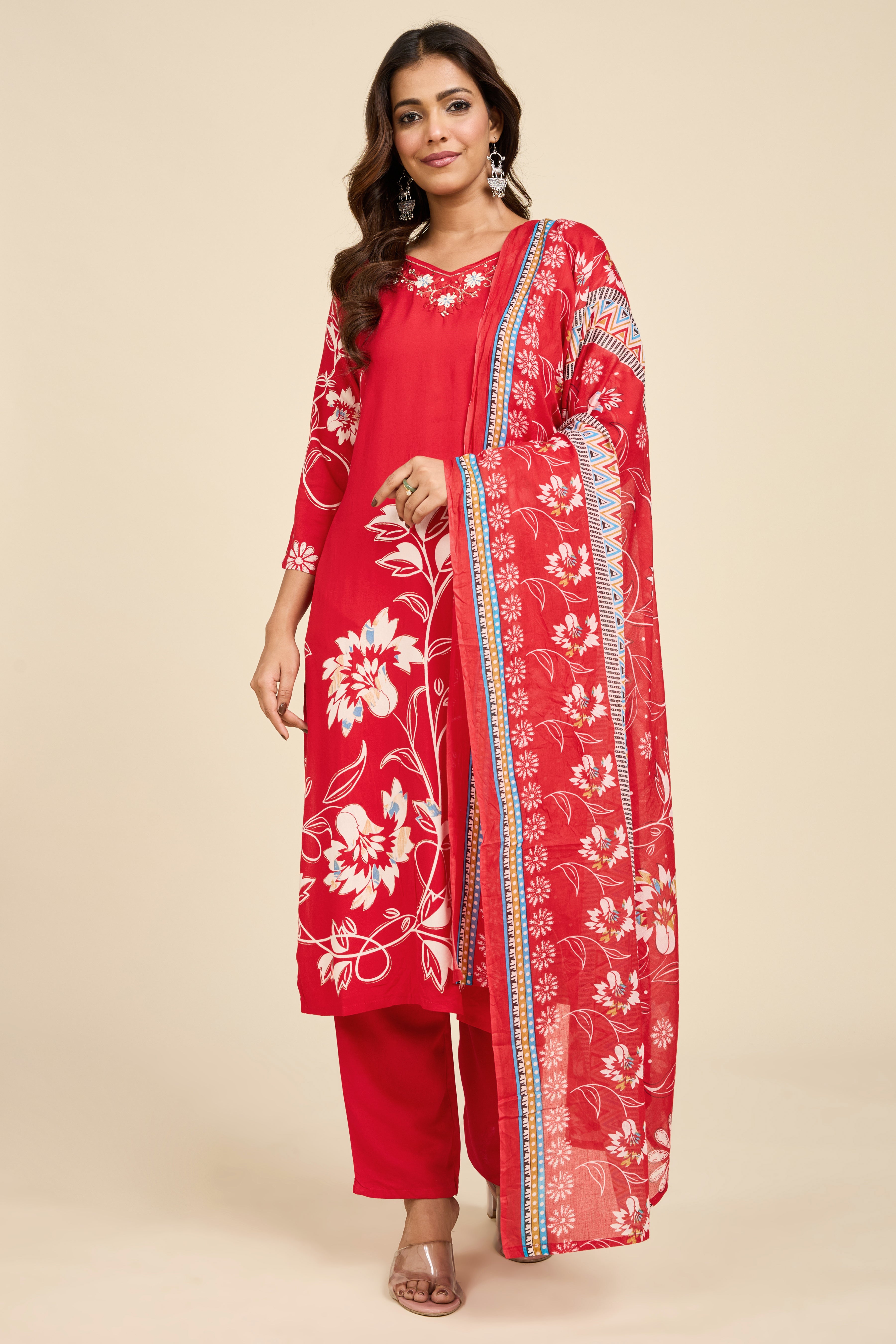Scarlet Cotton Kurta Set