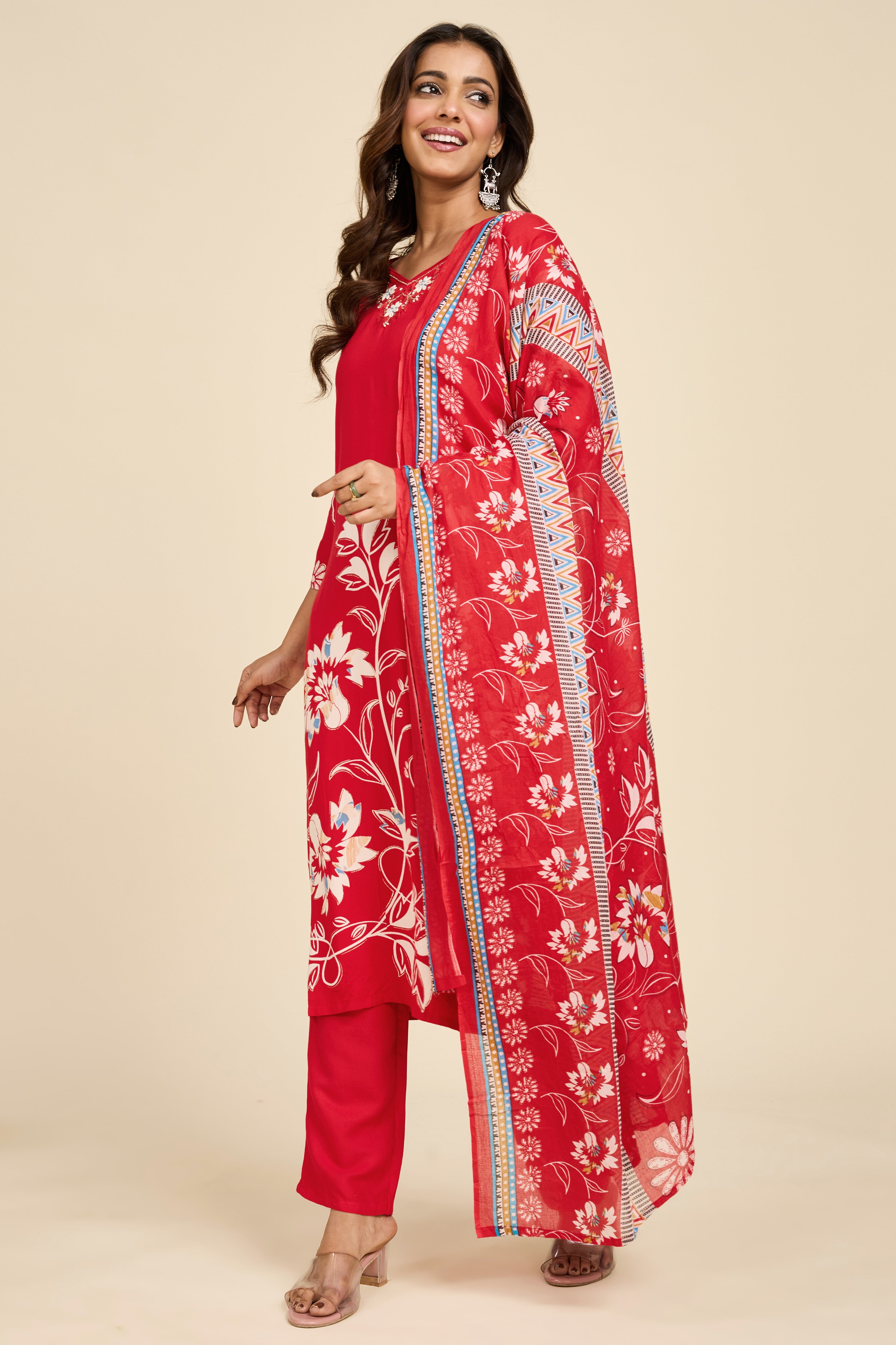 Scarlet Cotton Kurta Set
