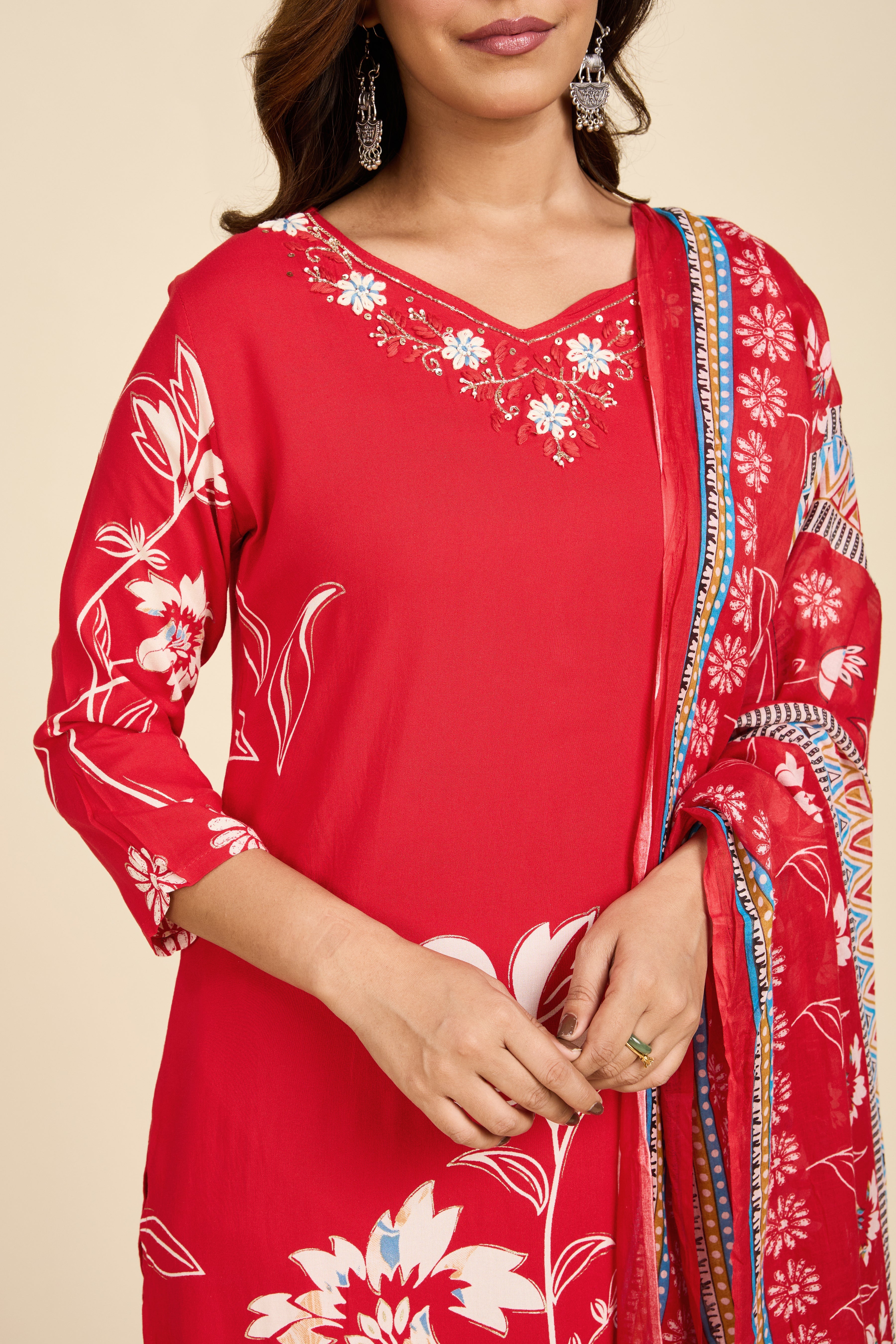 Scarlet Cotton Kurta Set