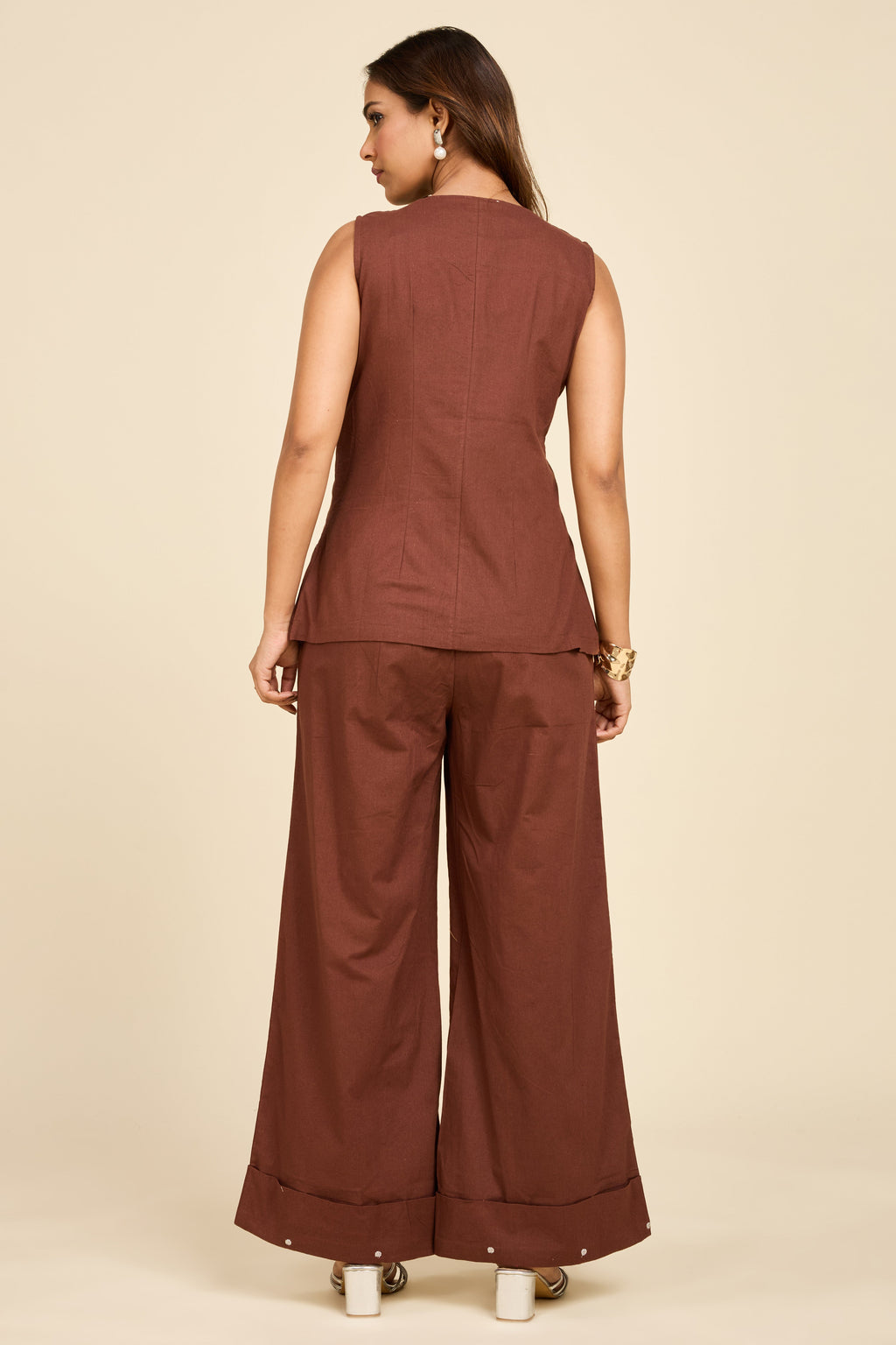 Brown Embellished Co-ord Set