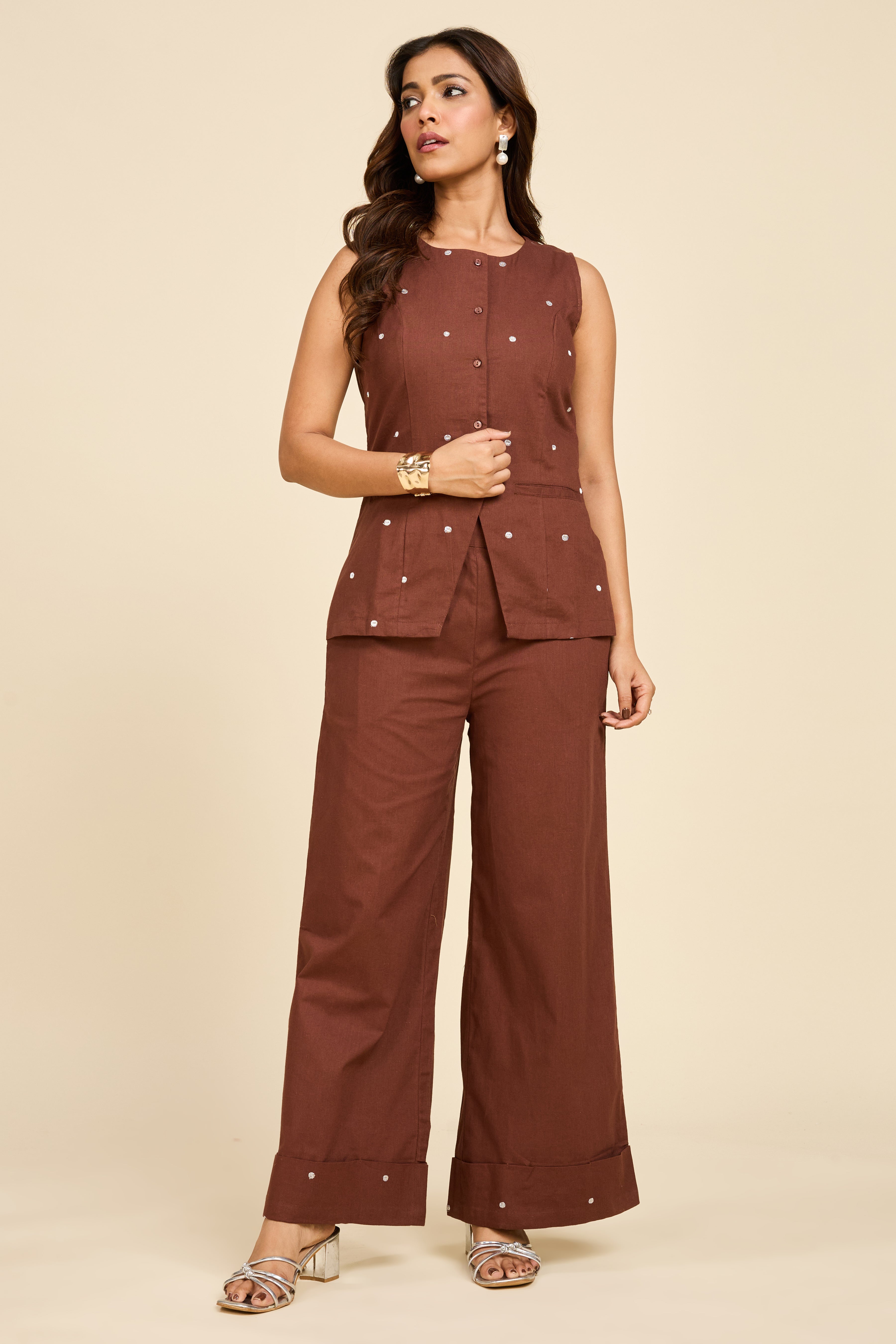Alaya Select Brown Embellished Co-ord Set