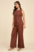 Brown Embellished Co-ord Set
