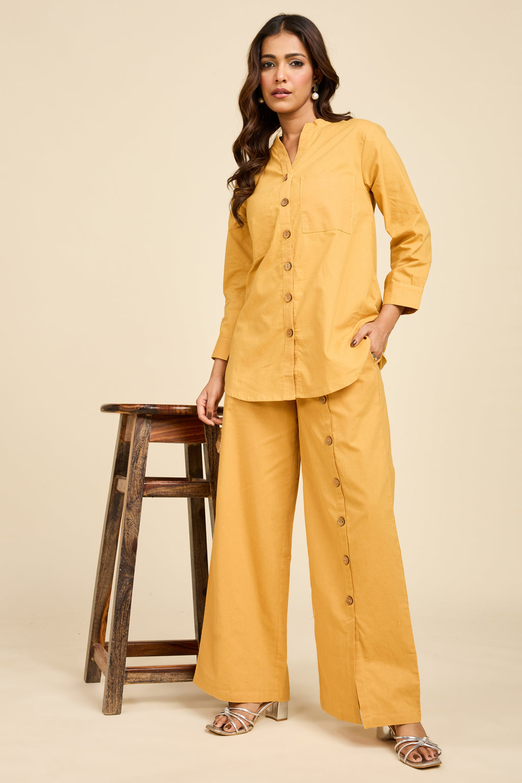 Mustard Detailed Co-ord Set