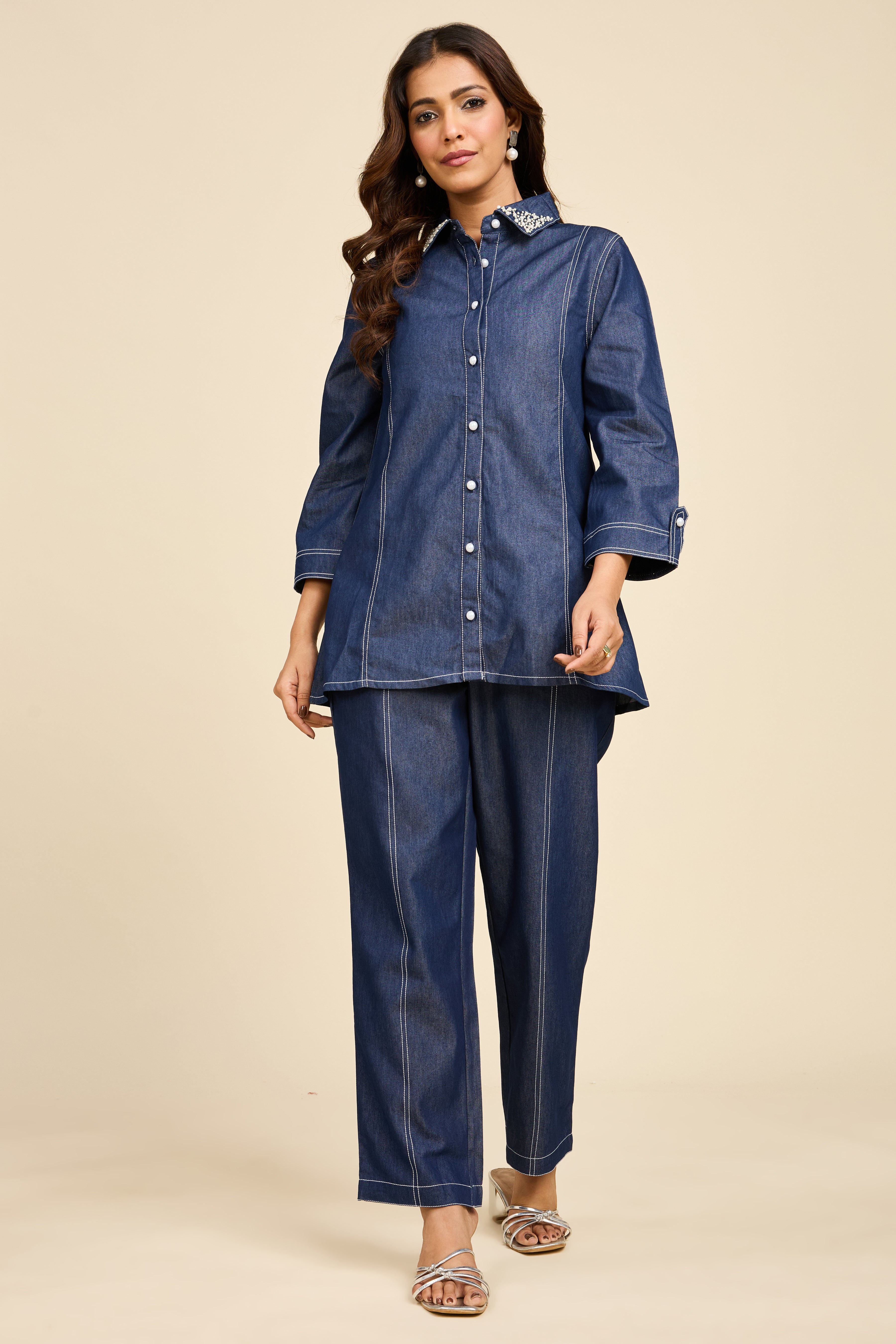 Navy Denim Co-ord Set