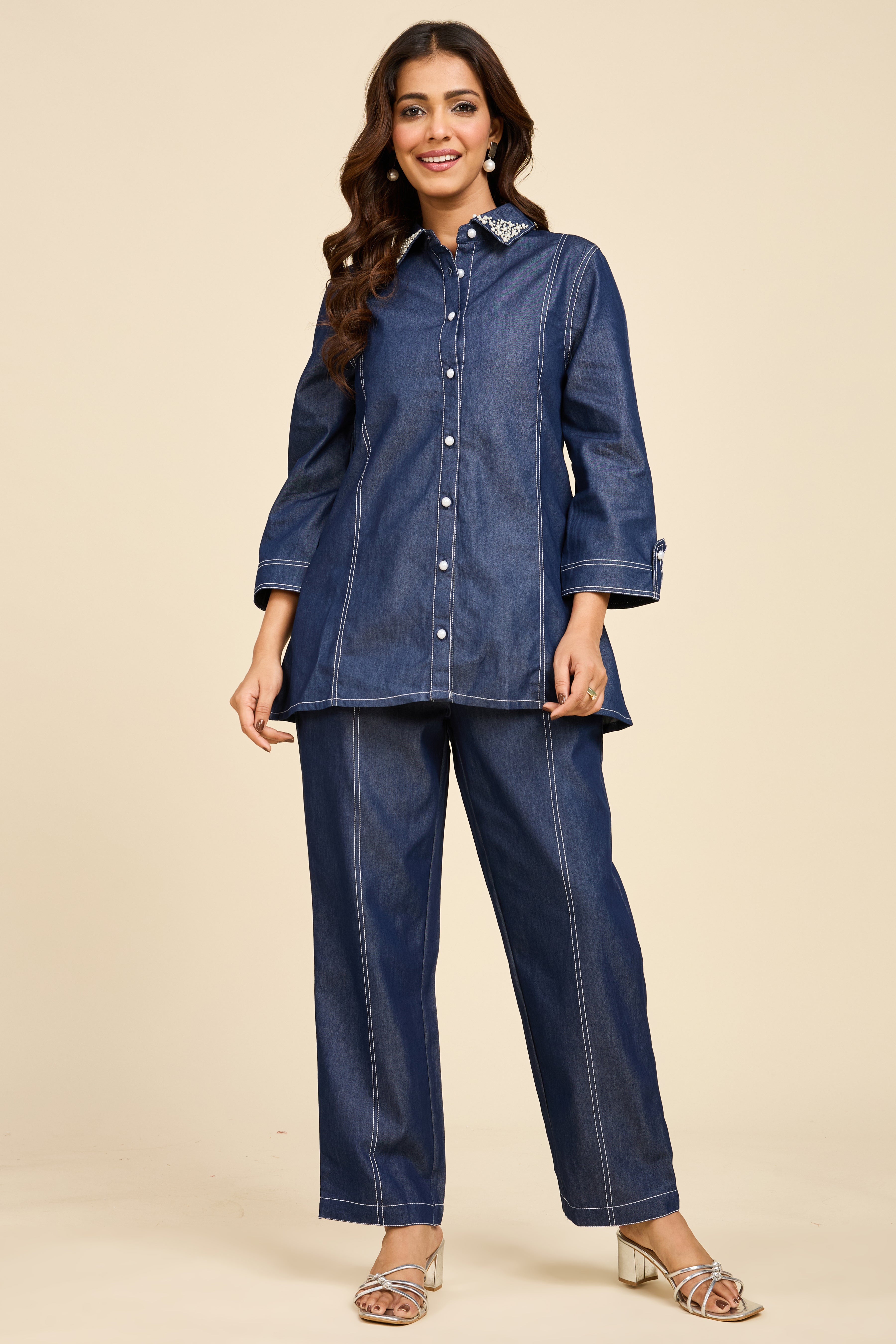 Navy Denim Co-ord Set
