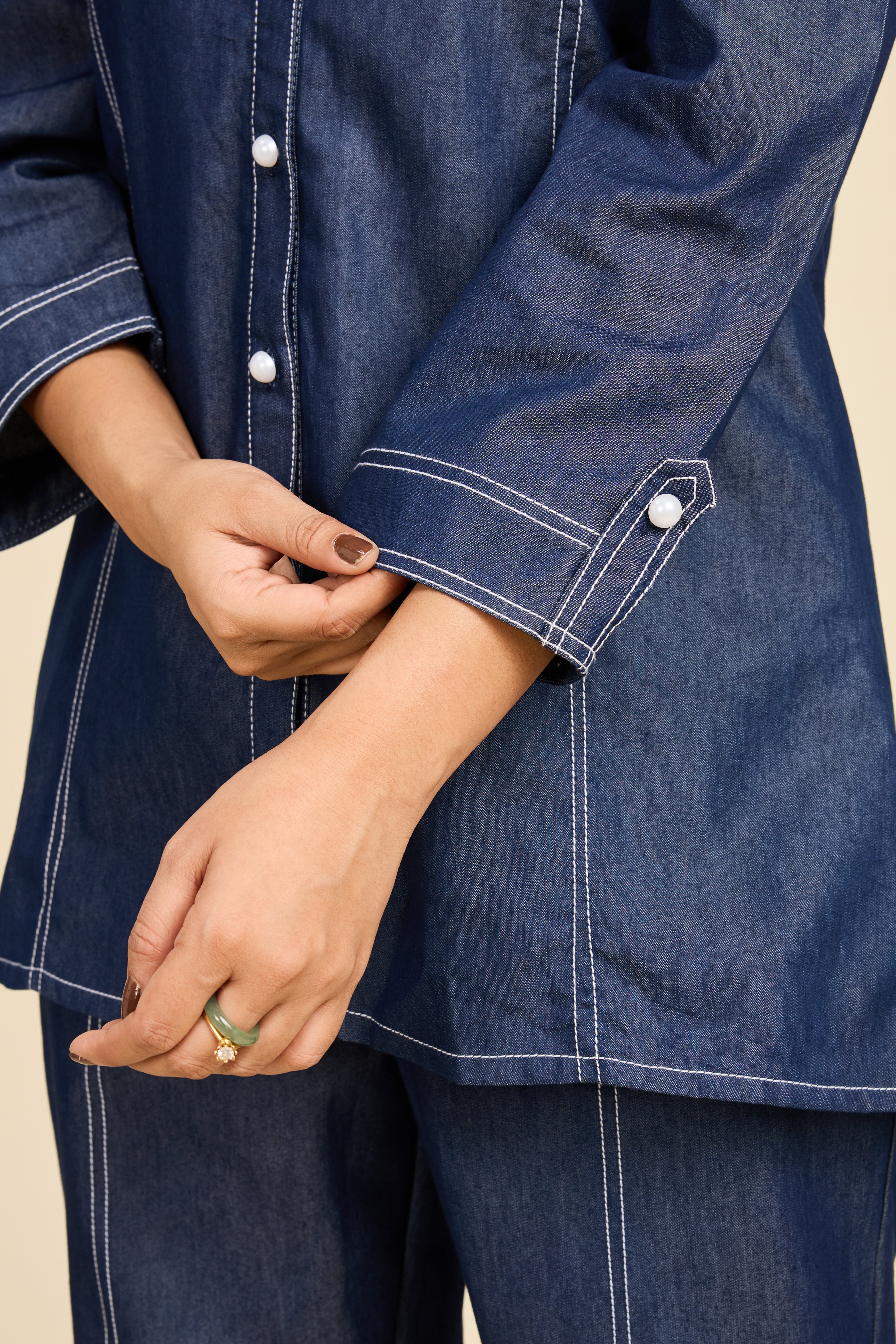 Navy Denim Co-ord Set