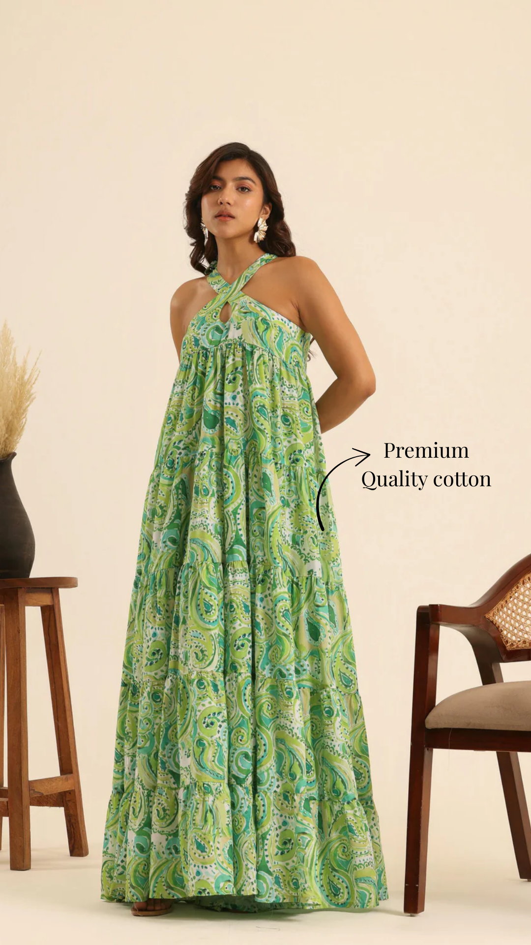 Rangrez Mean Green Maxi Dress