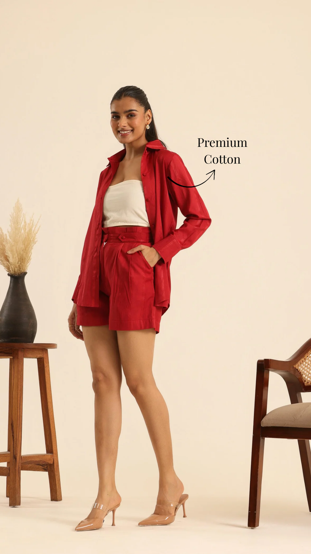 Rangrez Cherry Pop Shirt And Shorts Set