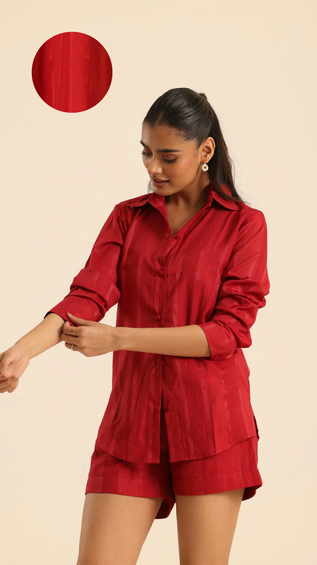 Rangrez Cherry Pop Shirt And Shorts Set