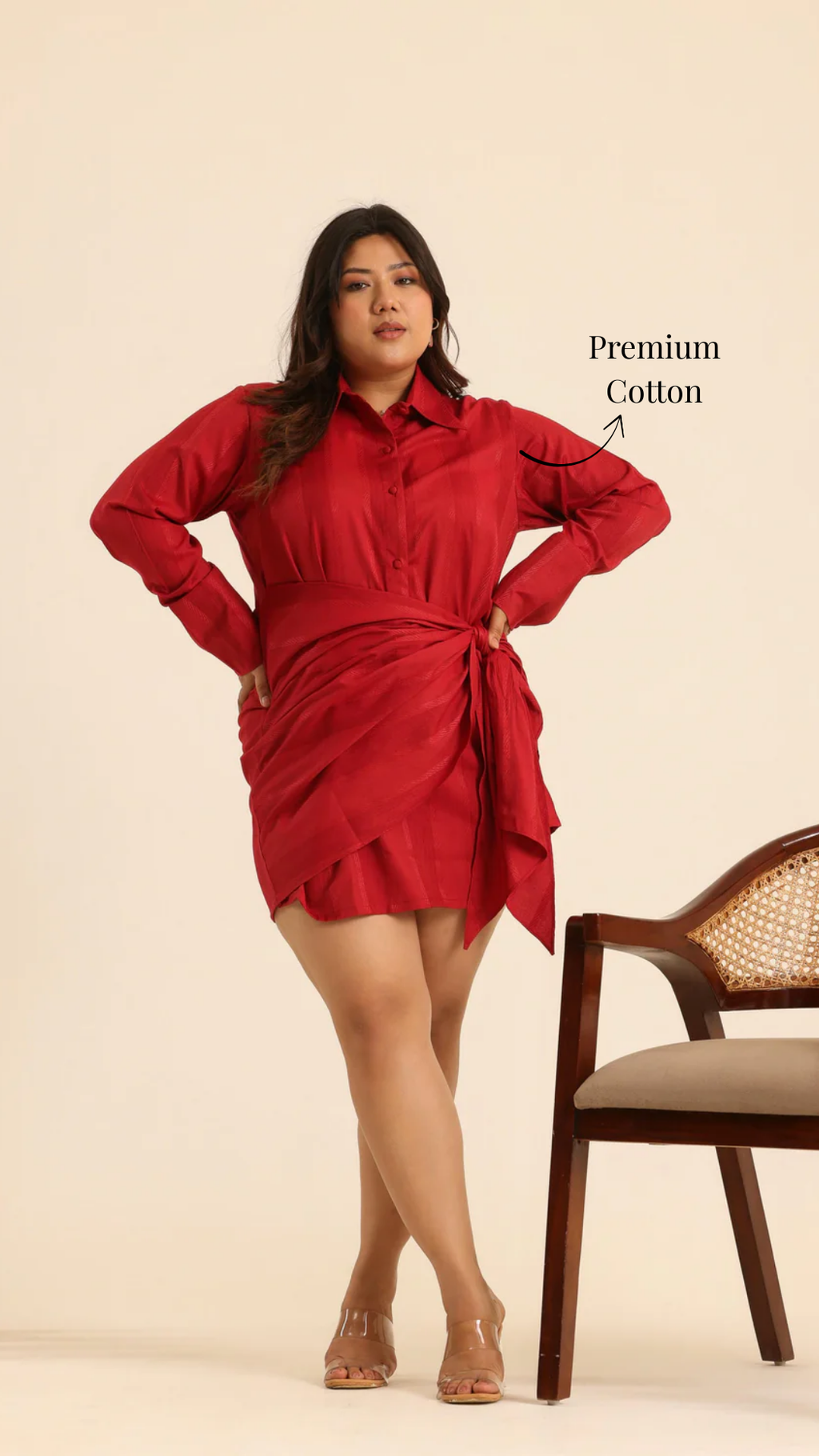 Rangrez Cherry Charm Wrap Dress