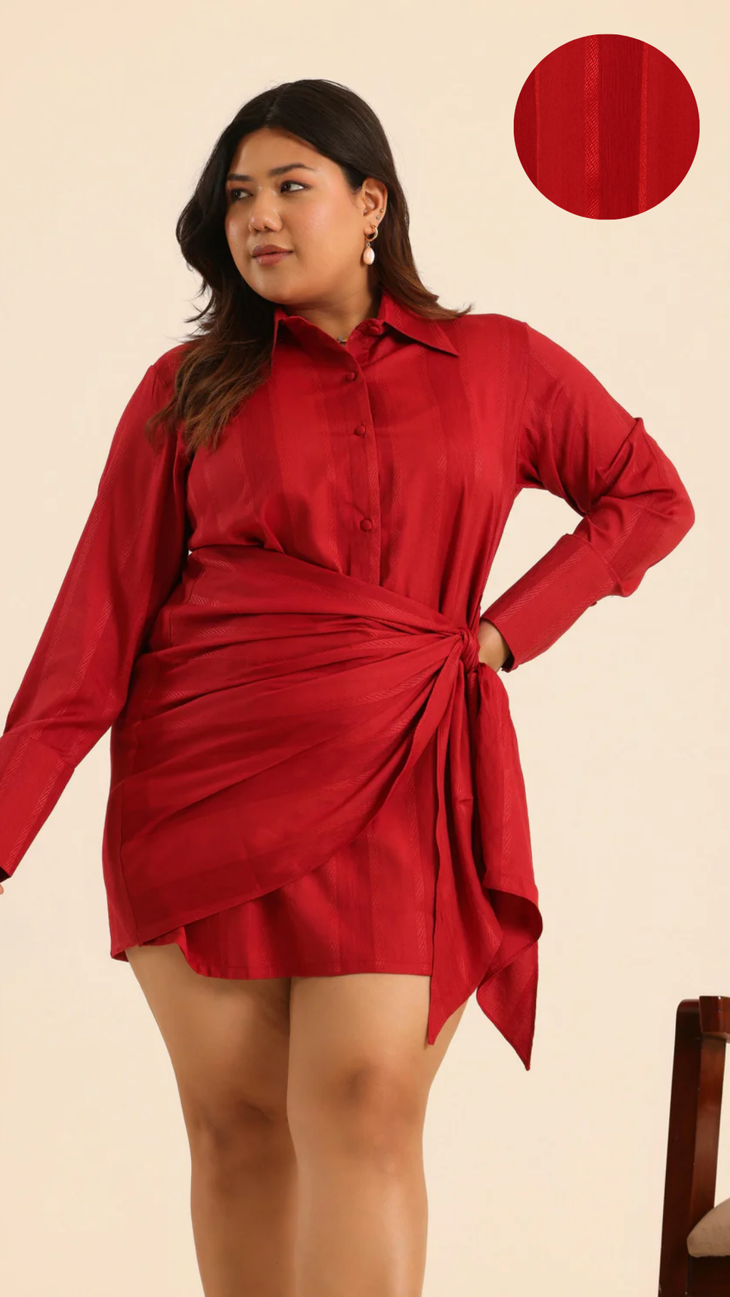 Rangrez Cherry Charm Wrap Dress