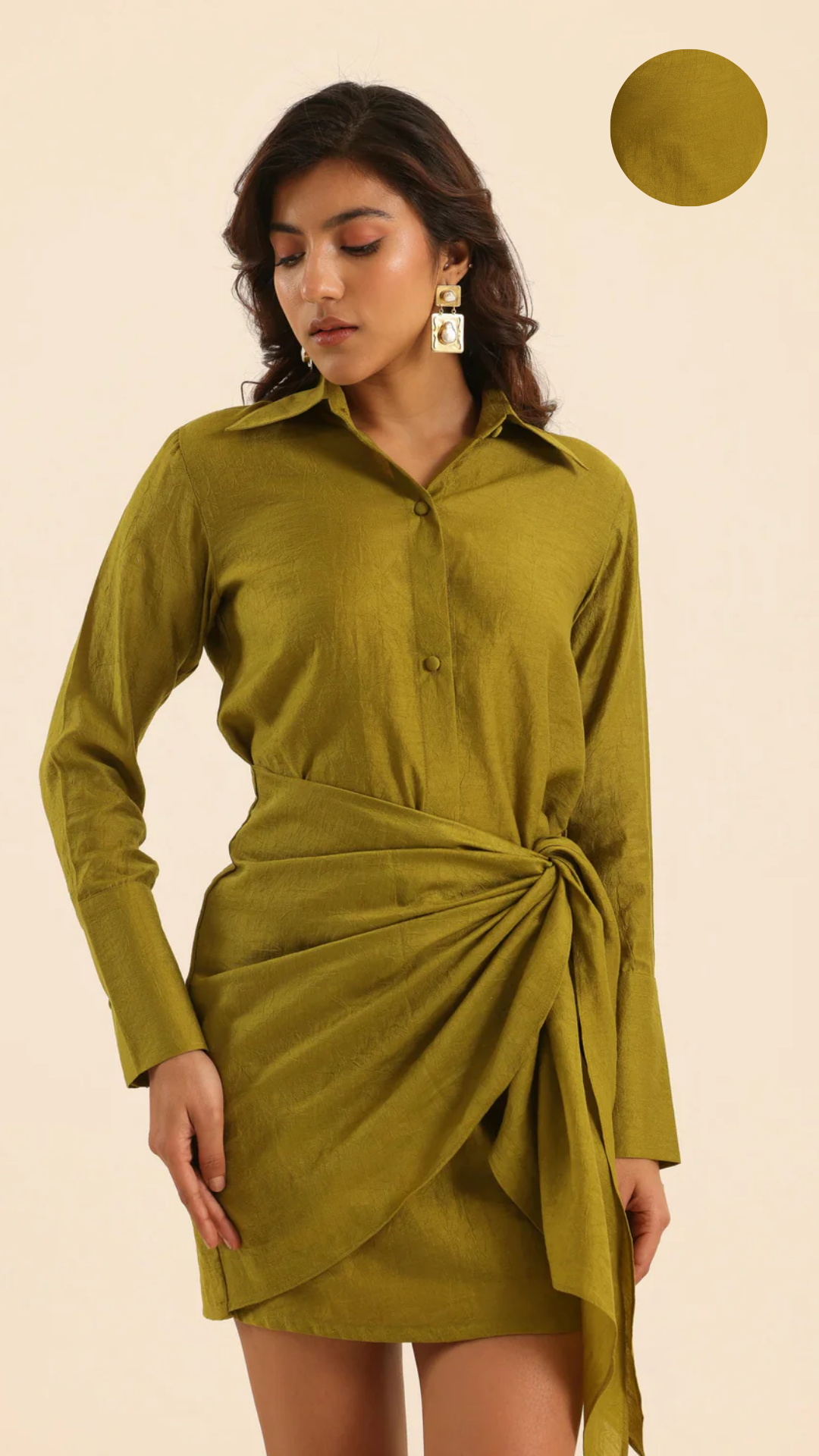 Rangrez Olive Touch Wrap Dress